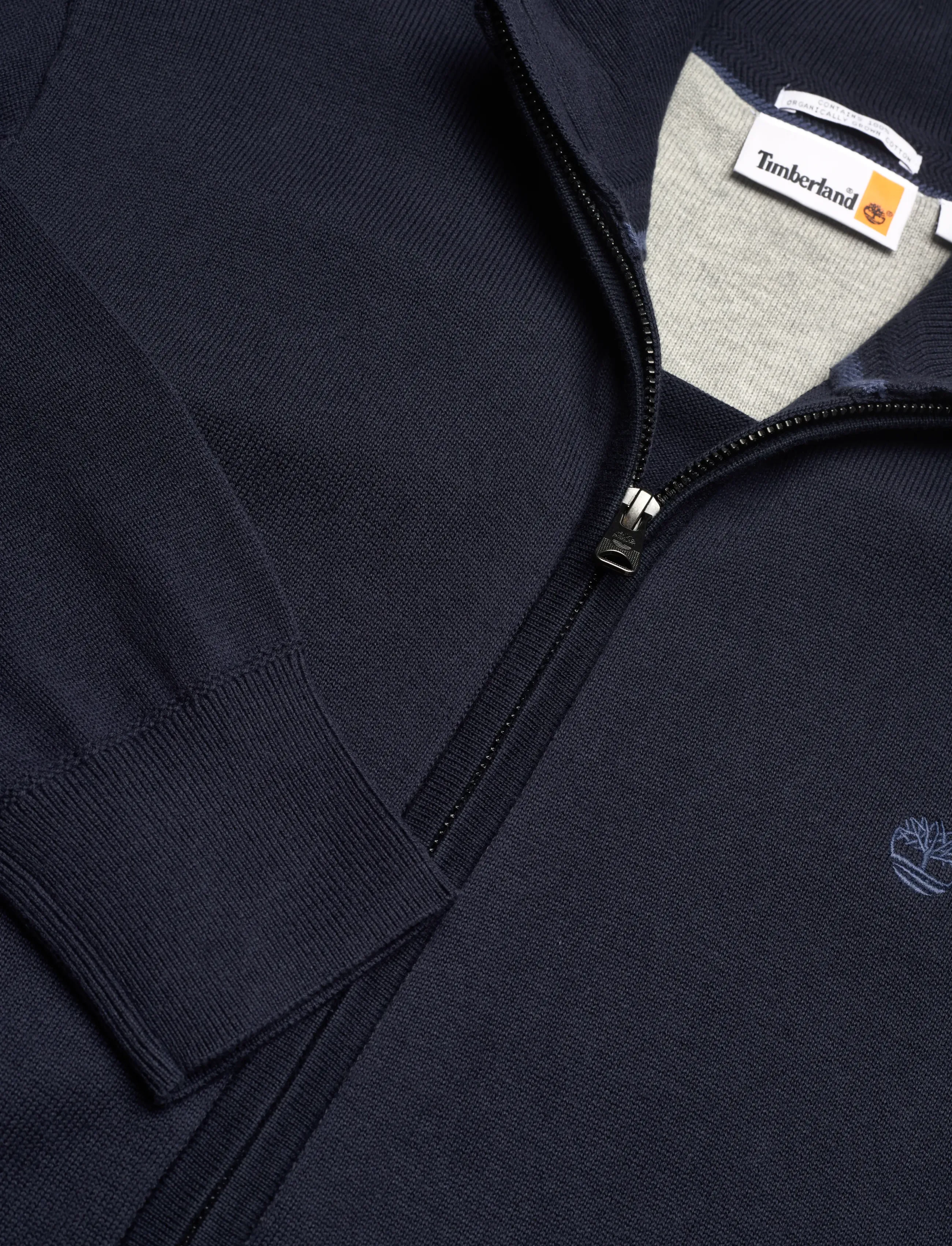 Timberland - Cotton YD Full Zip Sweater - neuleet - dk sph/dk denim - 2