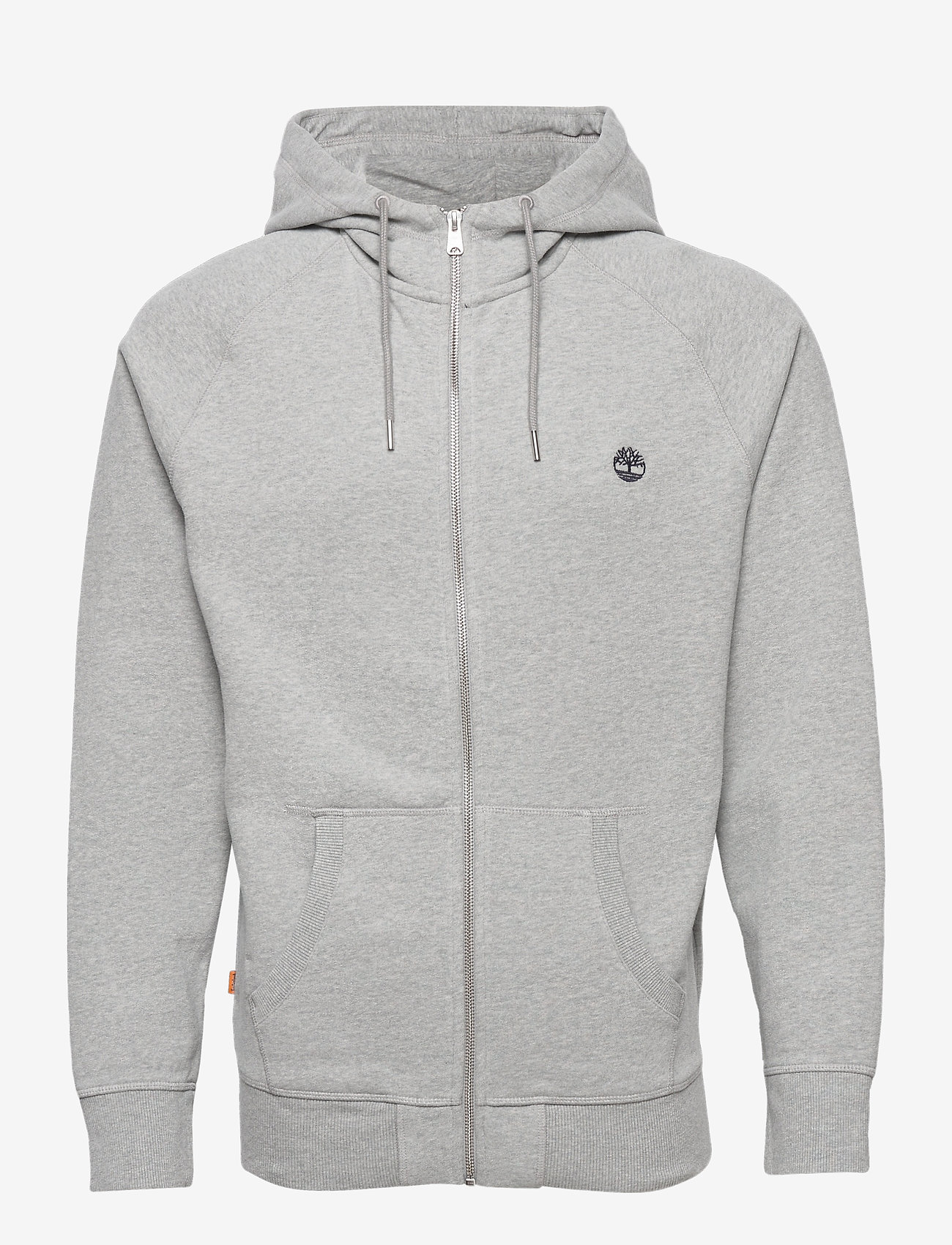 Timberland - Brushed Back Full Zip Hoodie - sweatshirts - med gry heather - 0