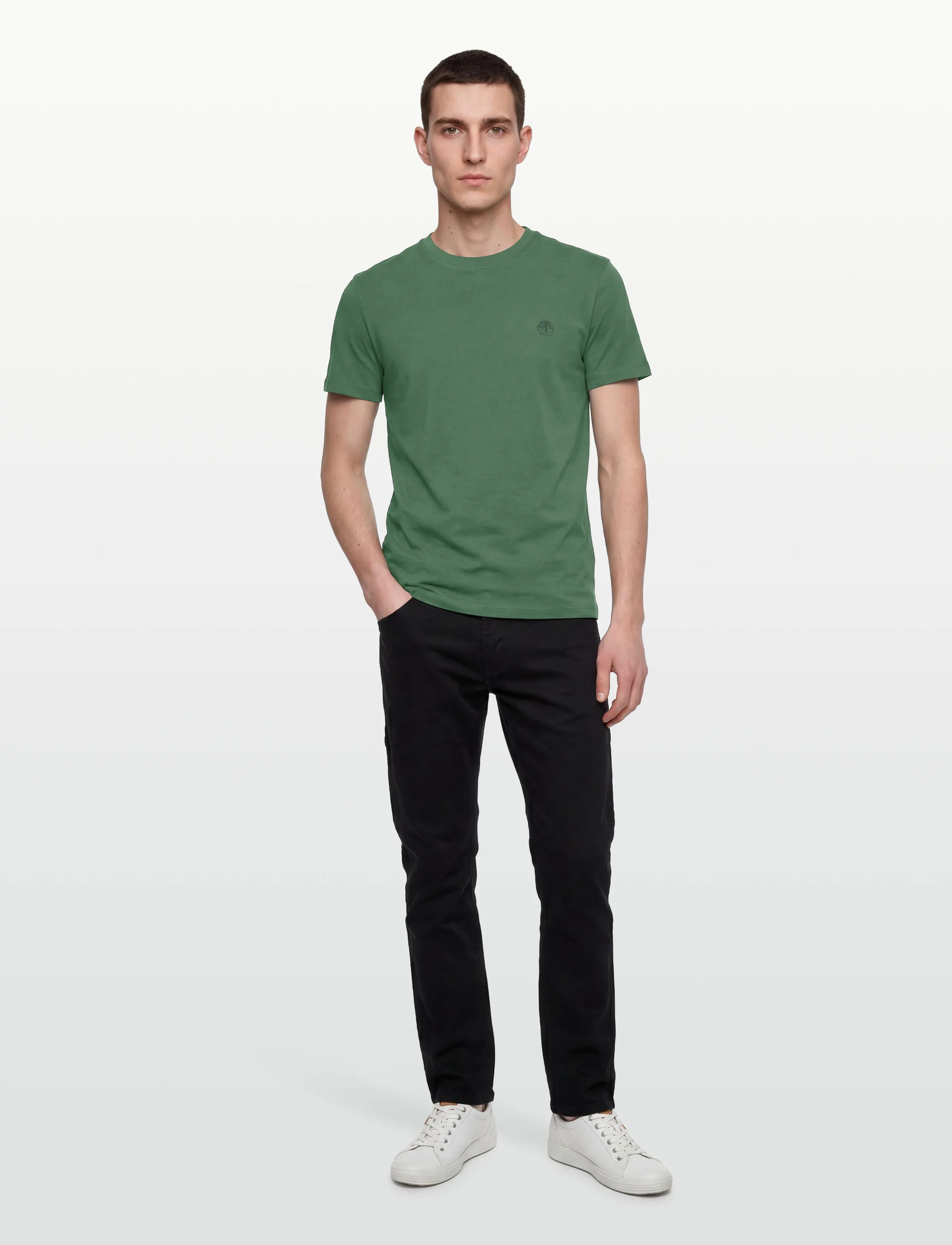 Timberland Short Sleeve Tee - Tøj - MEDIUM GREEN / khaki/green
