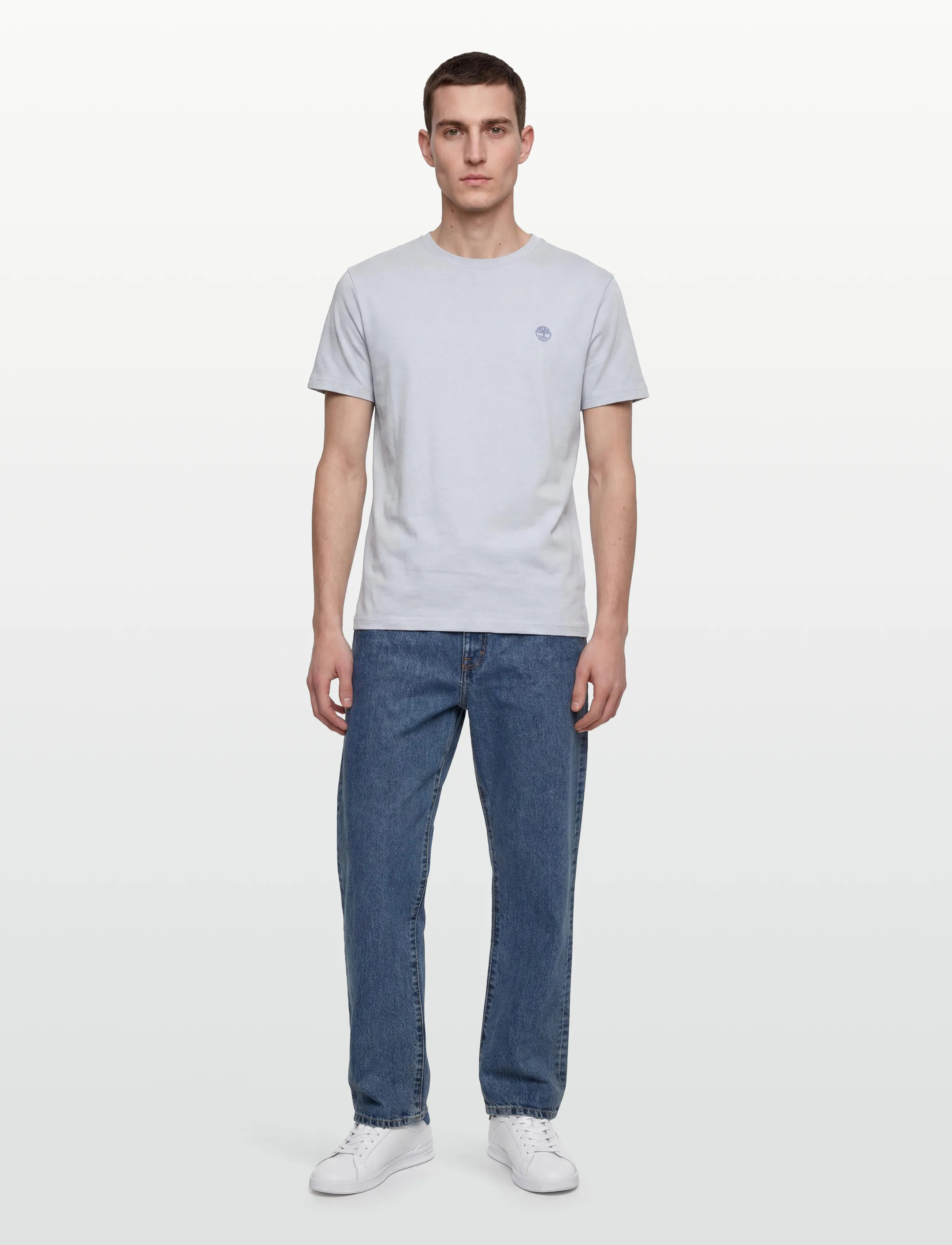 Timberland Dunstan River Short Sleeve Tee Gray Dawn, XL, T-shirts, Blau - Short-sleeved, Männerswear