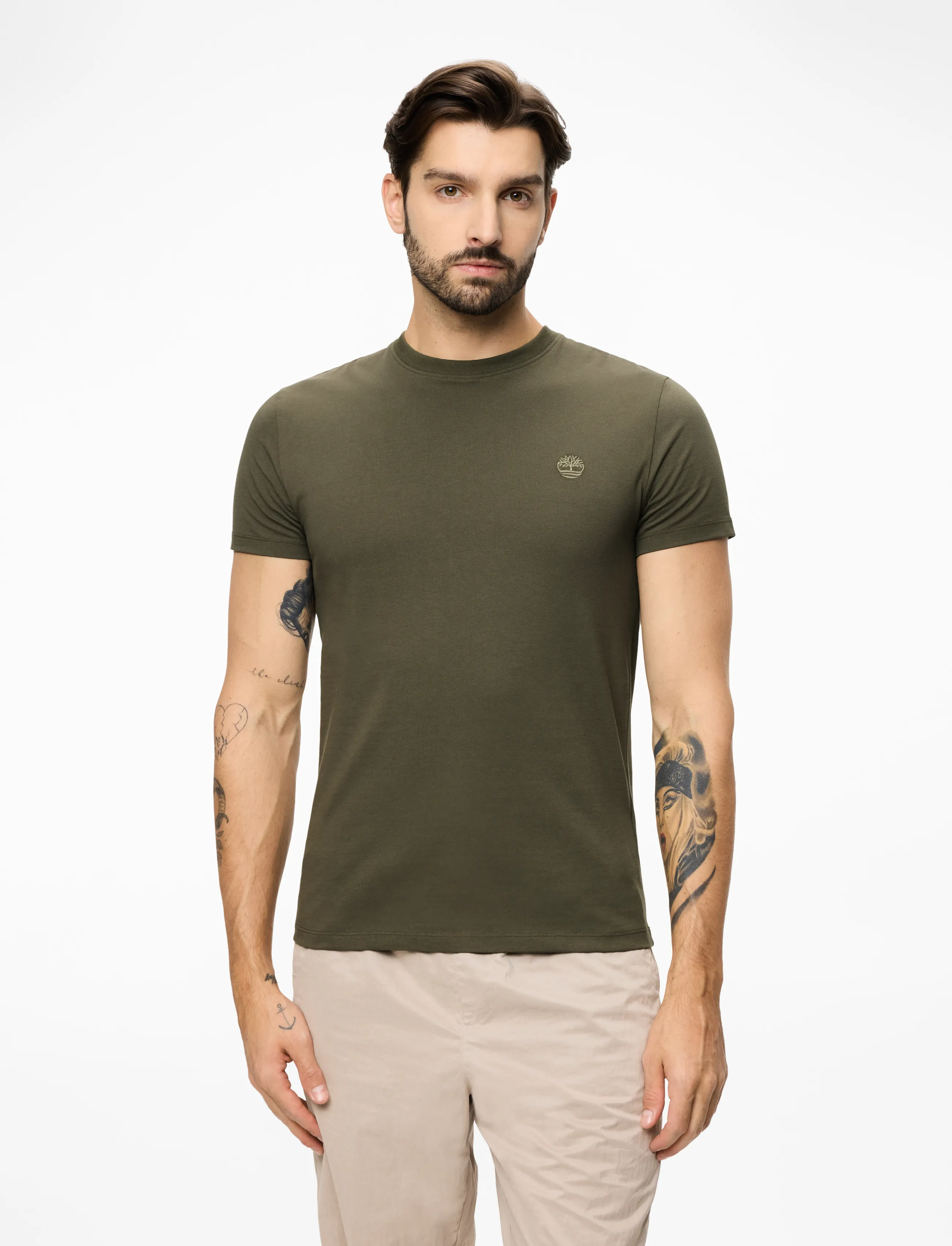 Timberland Short Sleeve Tee - TIMBERLAND - LF GRN-CSL ERTH / khaki/green