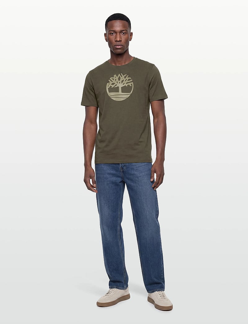 Timberland - Tree Logo Short Sleeve Tee - kortærmede t-shirts - dark green - 0