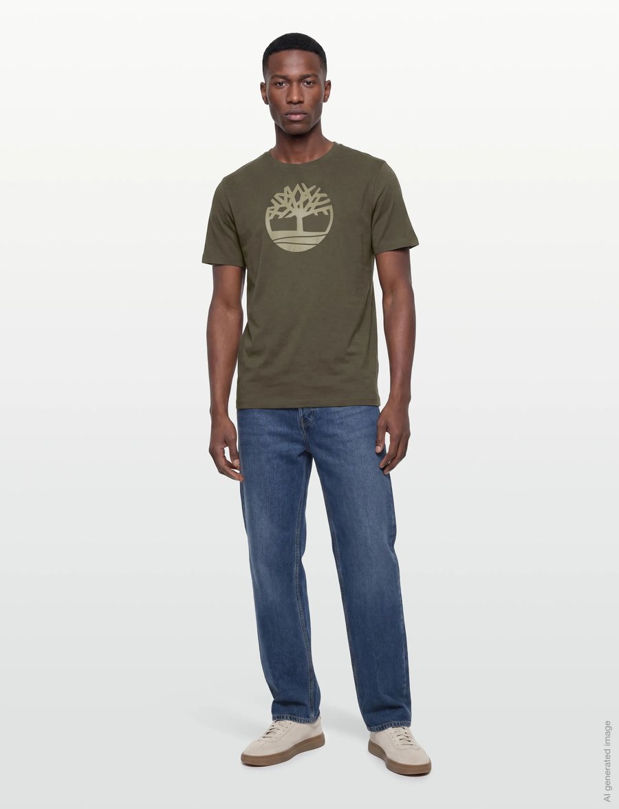 Timberland - Tree Logo Short Sleeve Tee - lühikeste varrukatega t-särgid - dark green - 0