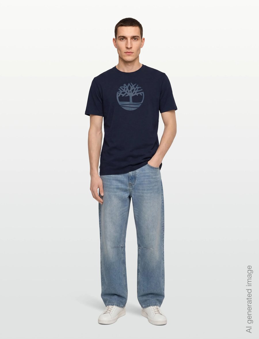 Timberland - KENNEBEC RIVER Tree Logo Short Sleeve Tee DARK SAPPHIRE/DARK DENIM - kortärmade t-shirts - dark blue - 0