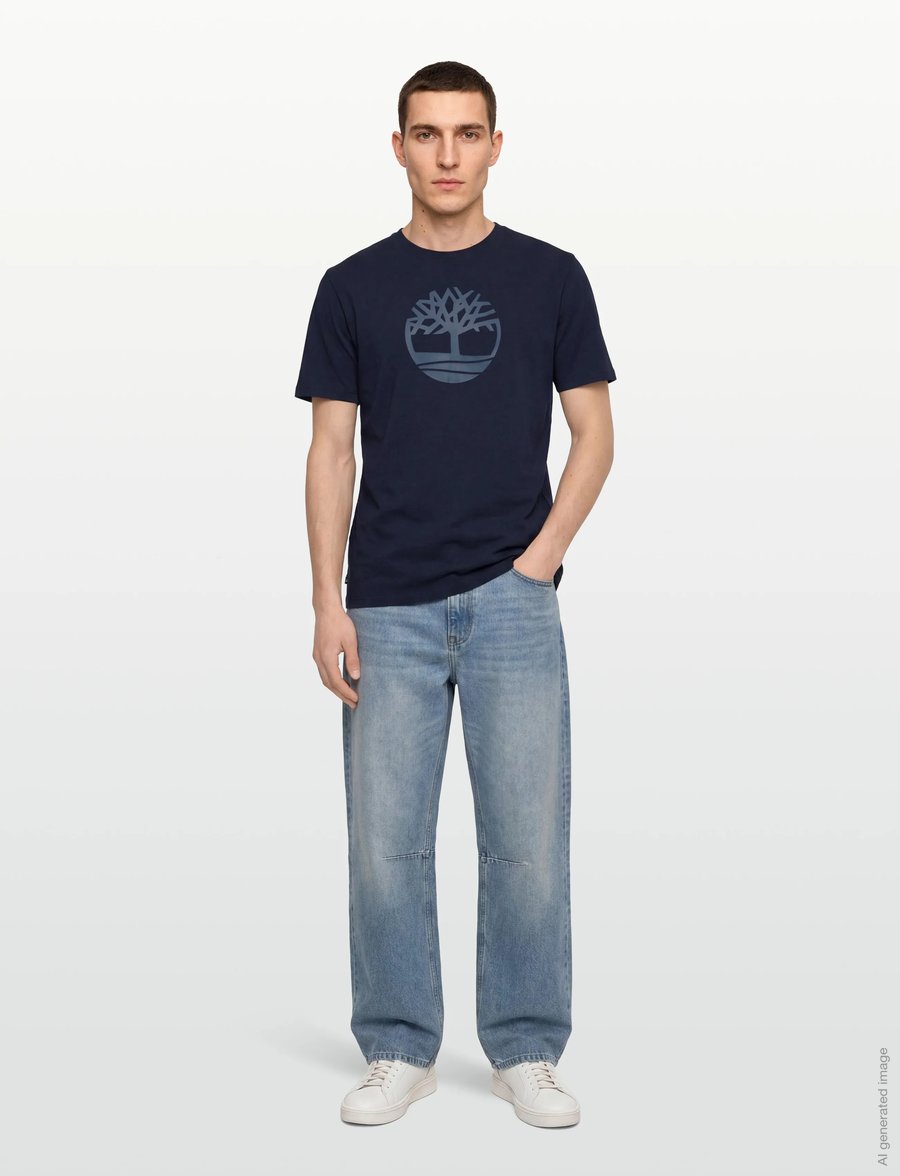 Timberland - Tree Logo Short Sleeve Tee - kortærmede t-shirts - dark blue - 0