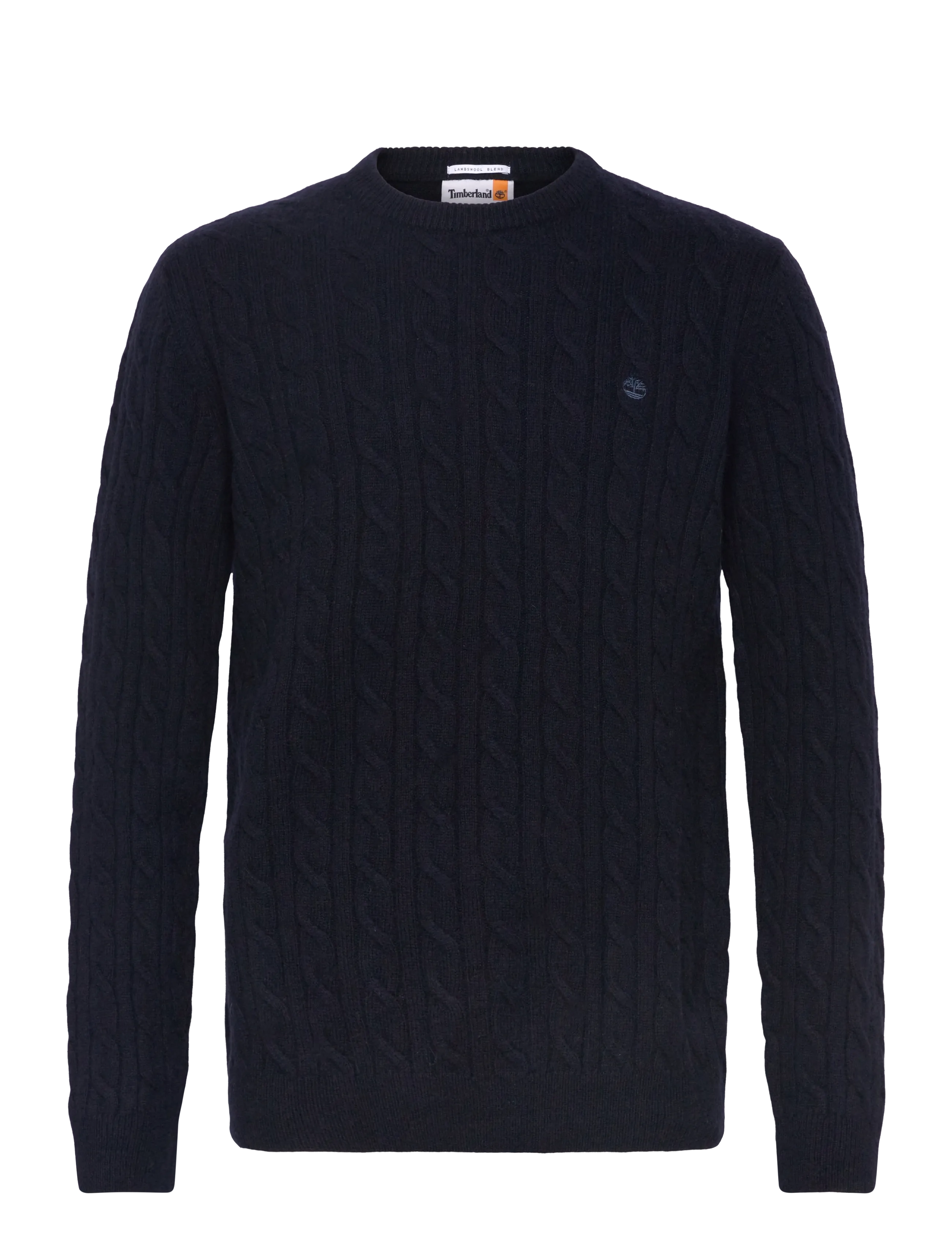 Timberland Cable Crew Neck Sweater, Kabelstrikket Rundhalset Sweater, Sort, Str: XXL