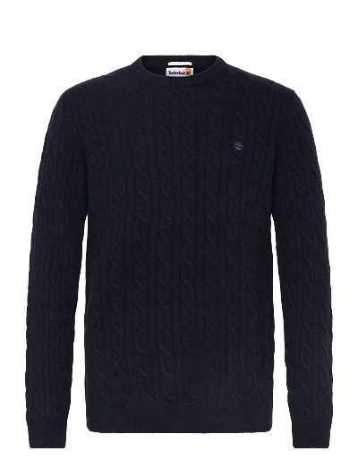 Timberland Cable Crew Neck Sweater - Round Necks - DK SPH/DK DENIM / black