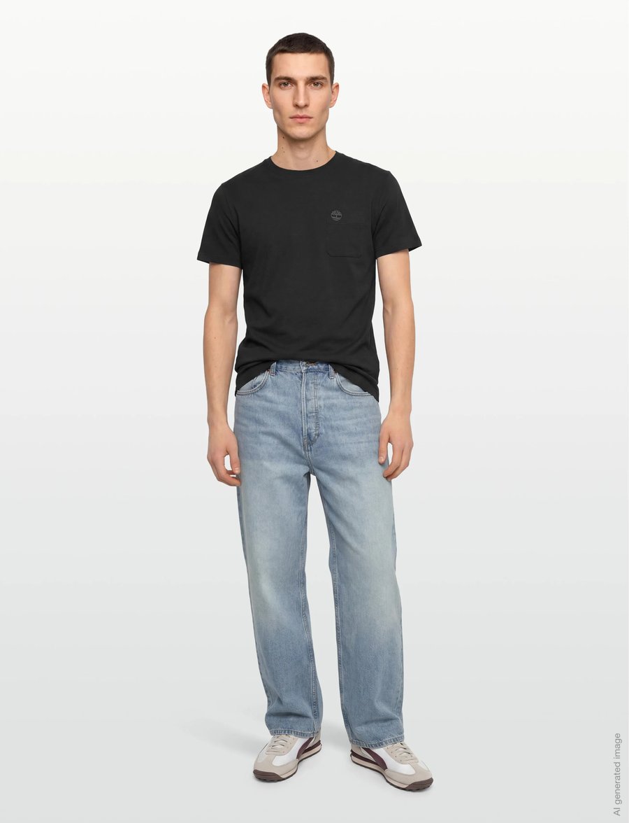Timberland - Chest Pocket Short Sleeve Tee - kurzärmelige t-shirts - black - 0