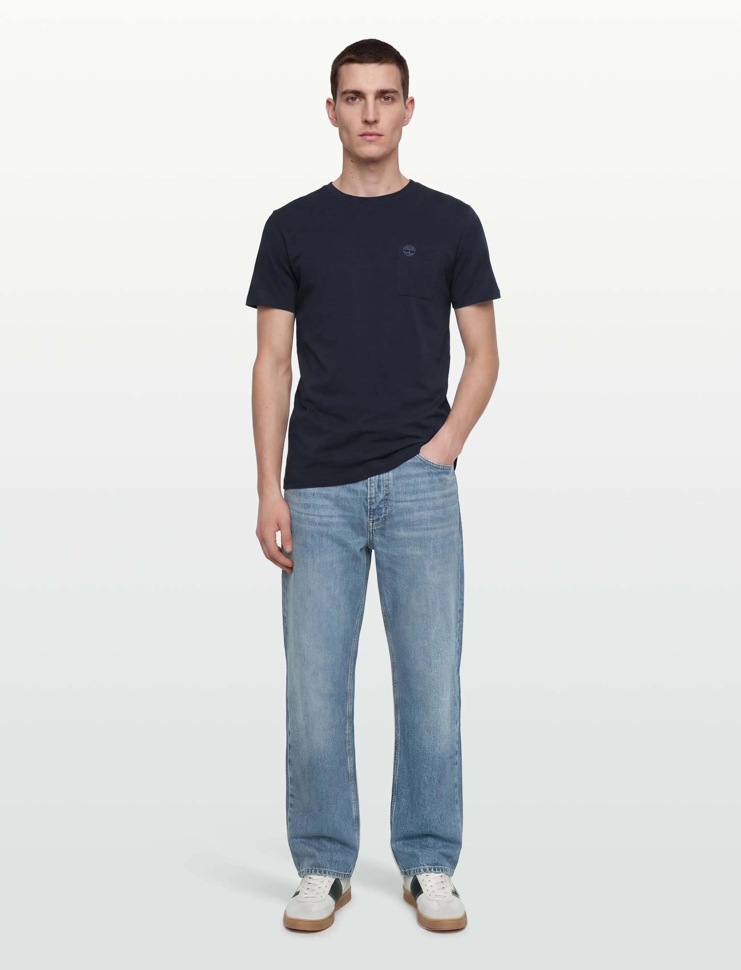 Timberland DUNSTAN RIVER Chest Pocket Short Sleeve Tee DARK SAPPHIRE/DARK DENIM - Kleidung - DARK BLUE / navy