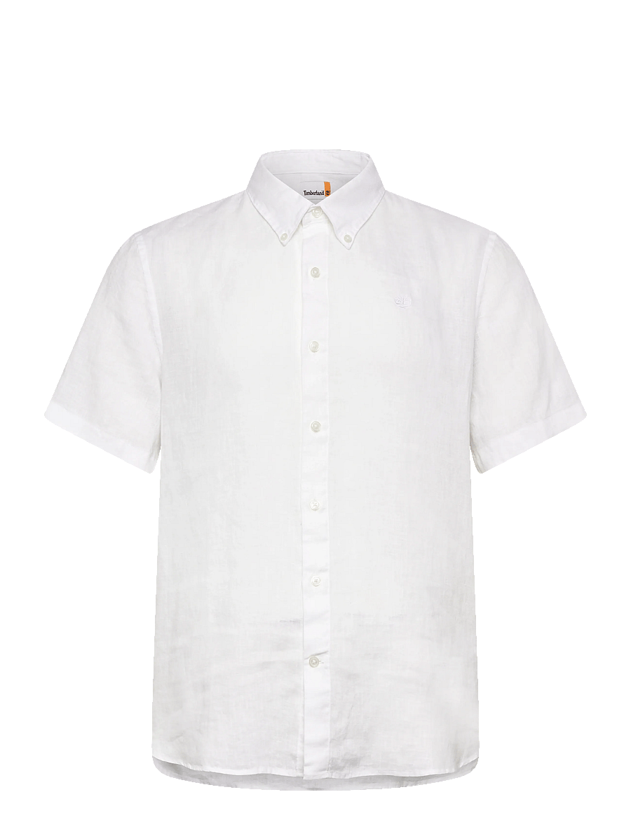 Timberland - MILL BROOK Linen Short Sleeve Shirt WHITE - hørskjorter - white - 0
