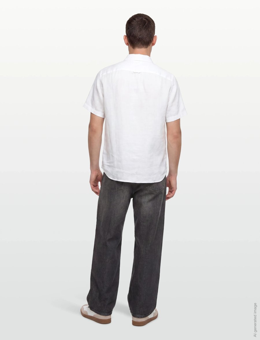 Timberland - MILL BROOK Linen Short Sleeve Shirt WHITE - hørskjorter - white - 4