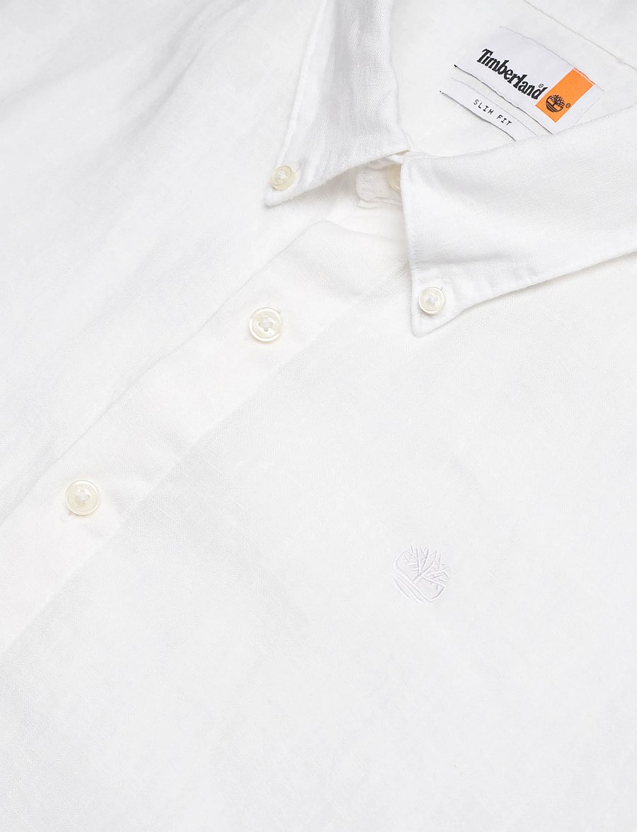 Timberland - MILL BROOK Linen Short Sleeve Shirt WHITE - hørskjorter - white - 3