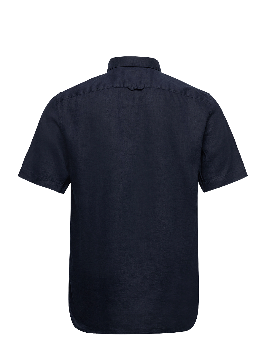 Timberland - Linen Short Sleeve Shirt - linneskjortor - dark sapphire - 1