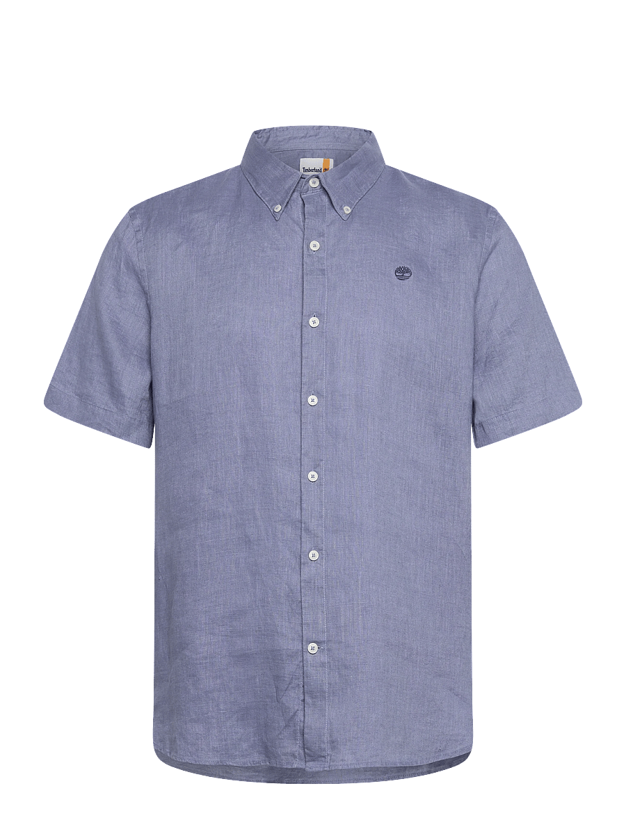 Timberland - MILL BROOK Linen Short Sleeve Shirt STONE WASH - linased särgid - medium blue - 1