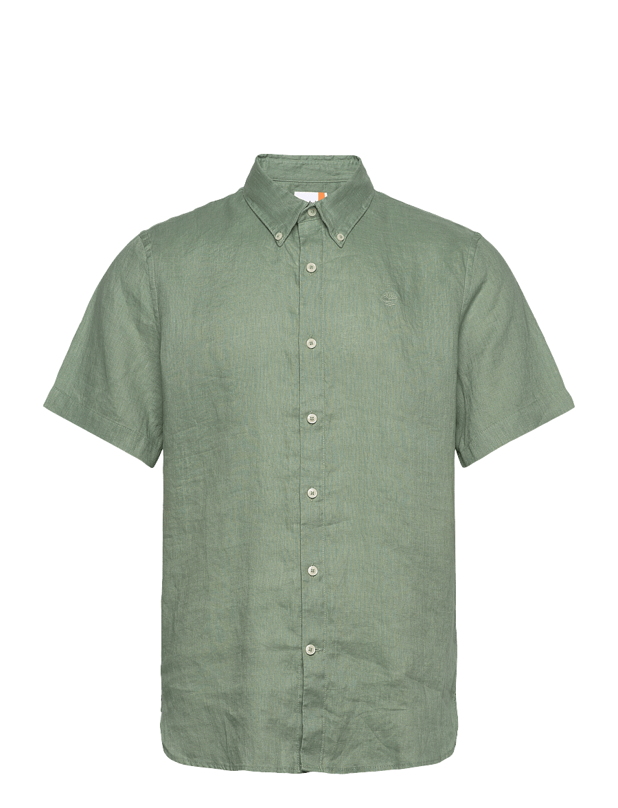 Timberland - Linen Short Sleeve Shirt - pellavakauluspaidat - pro green bay - 0