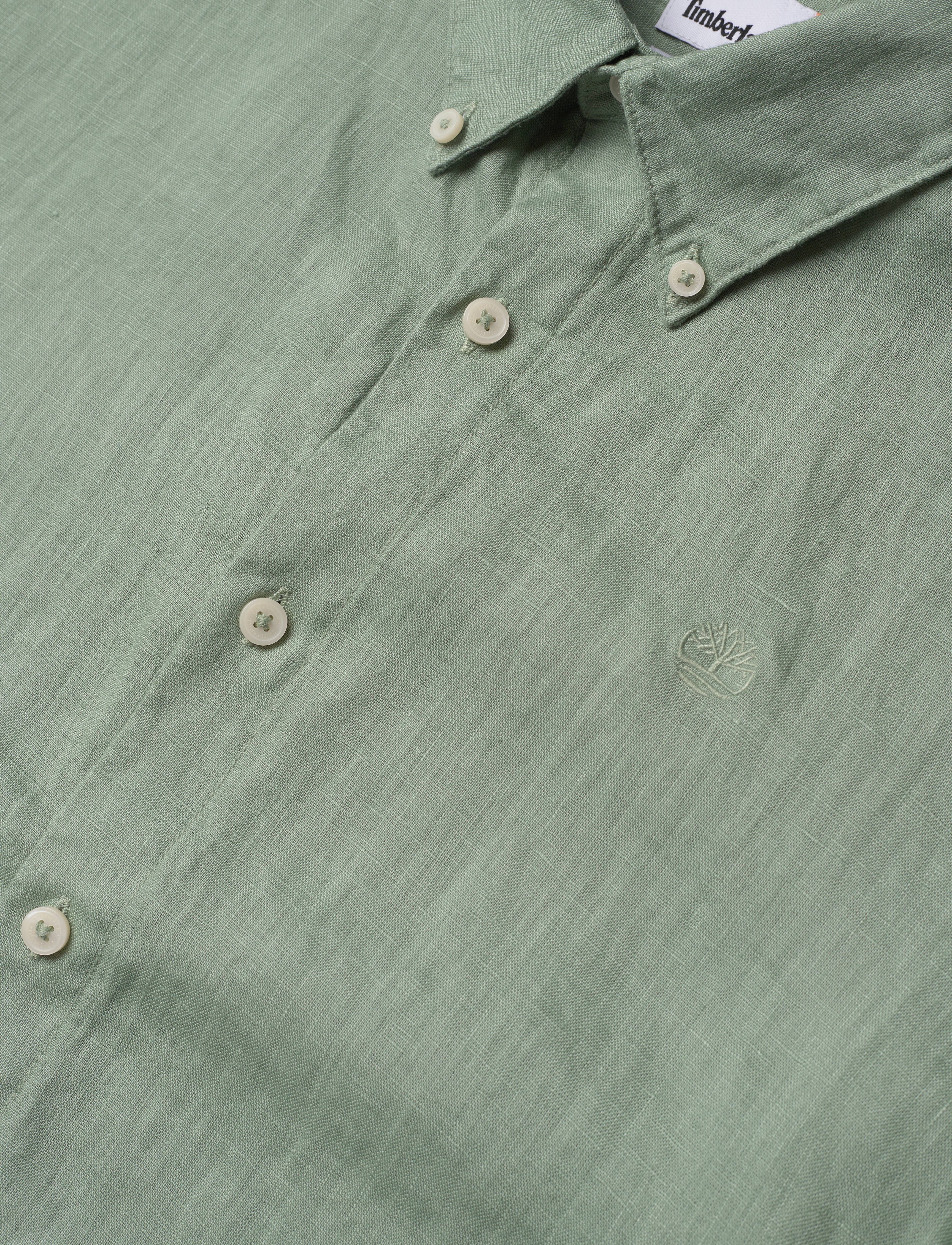 Timberland - Linen Short Sleeve Shirt - pellavakauluspaidat - pro green bay - 3