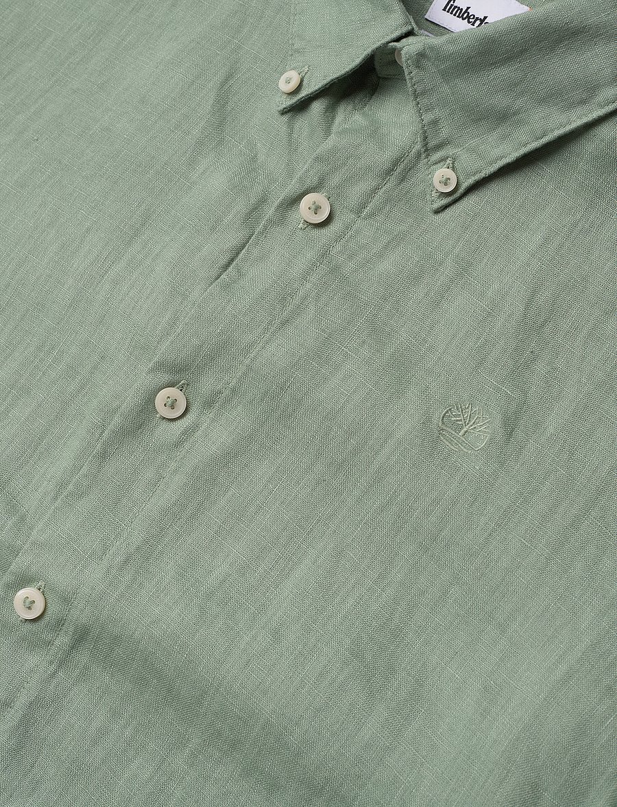 Timberland - Linen Short Sleeve Shirt - pellavakauluspaidat - pro green bay - 3
