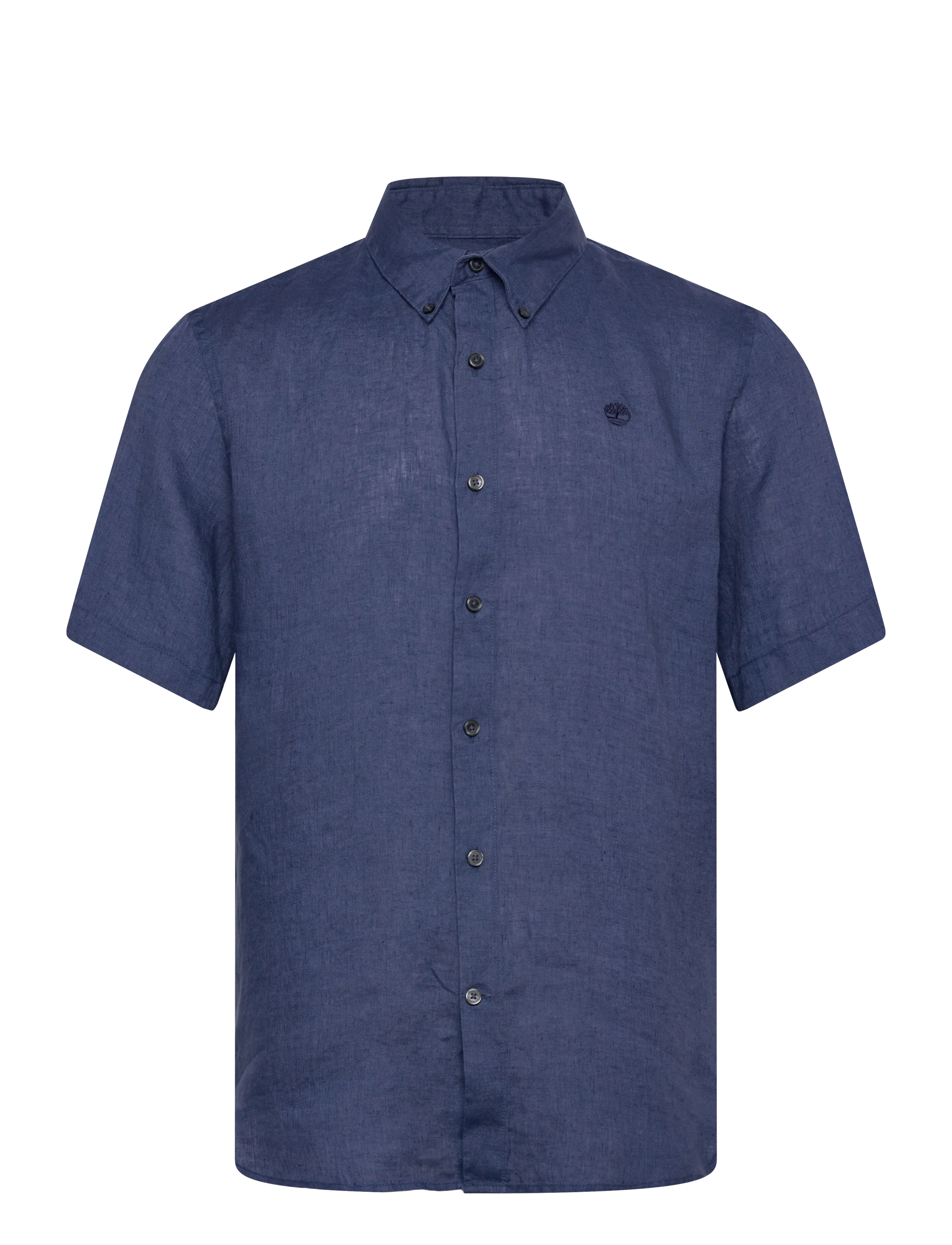 Timberland MILL BROOK Linen Short Sleeve Shirt OCEANA - Short-sleeved shirts - DARK BLUE / navy