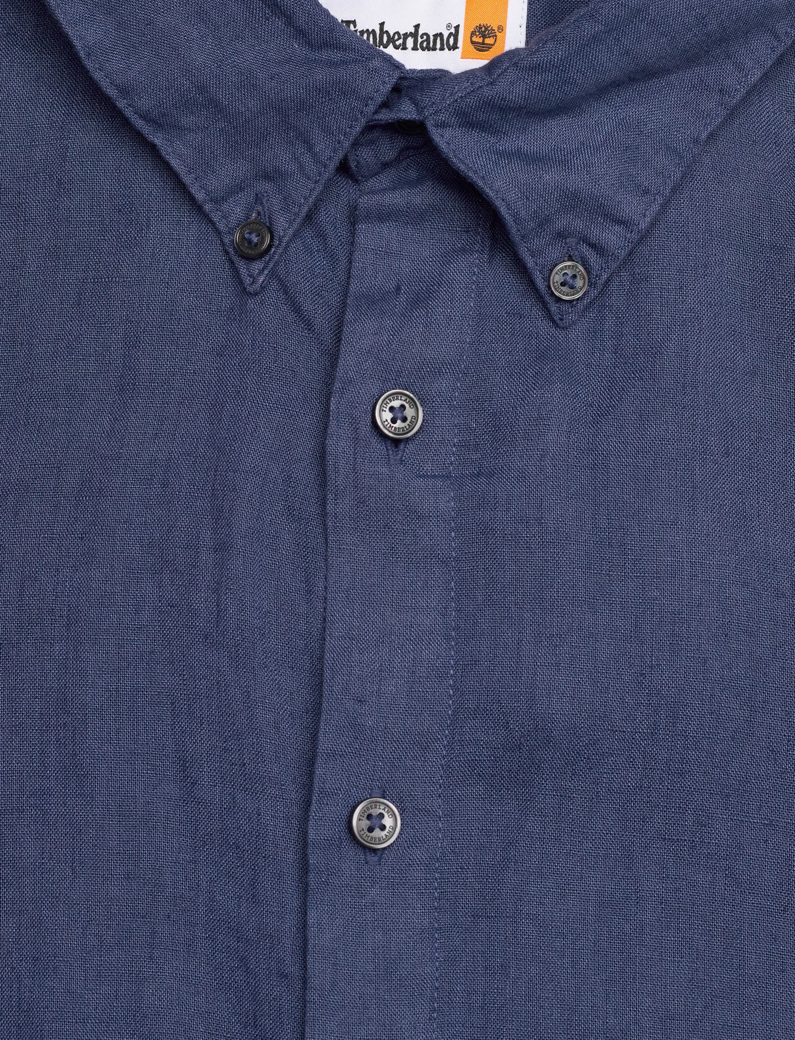 Timberland - MILL BROOK Linen Short Sleeve Shirt OCEANA - hørskjorter - dark blue - 5