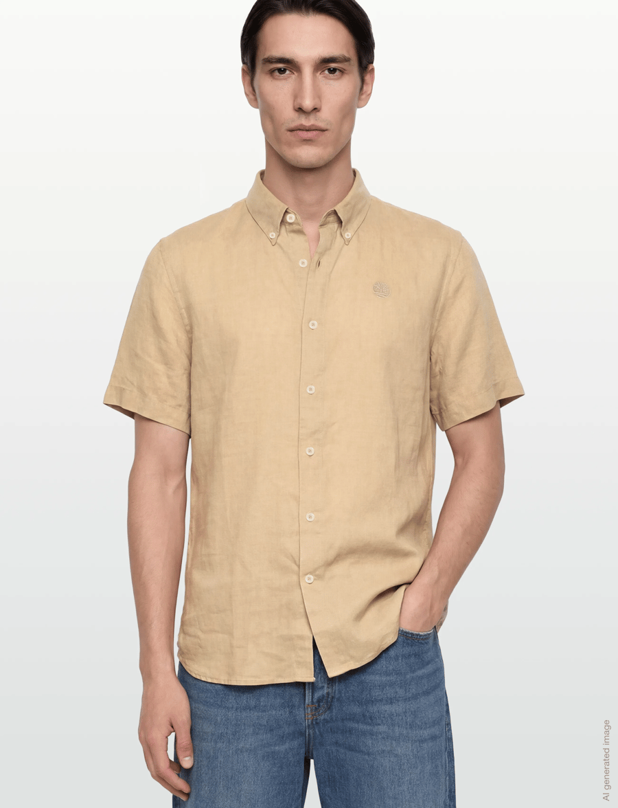 Timberland - MILL BROOK Linen Short Sleeve Shirt SAFARI - leinenhemden - medium beige - 3