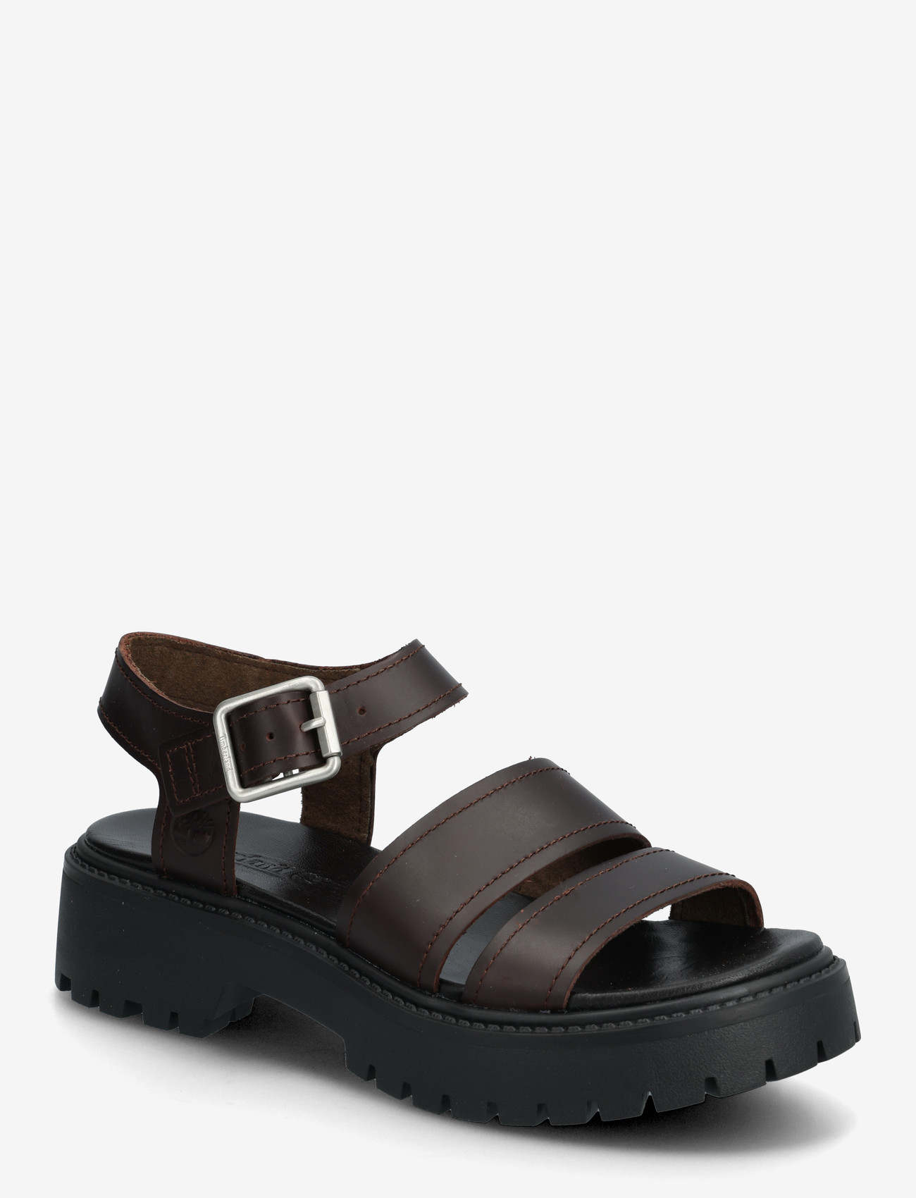 Timberland - STONE STREET BACKSTRAP SANDAL DARK BROWN FULL GRAIN - flade sandaler - dark brown - 0