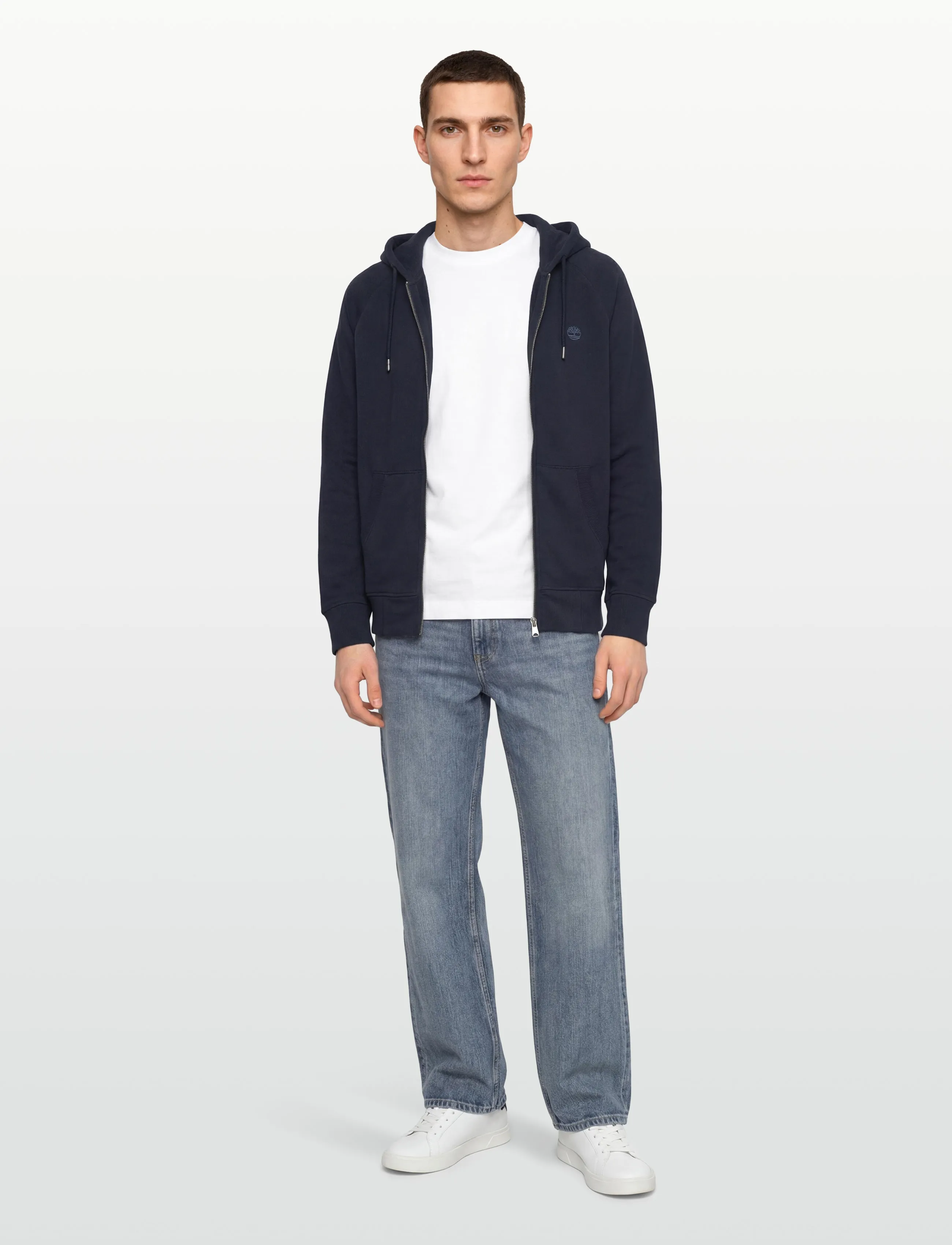 Timberland - EXETER RIVER Loopback Full Zip Hoodie DARK SAPPHIRE/DARK DENIM - sweatshirts - dark blue - 0