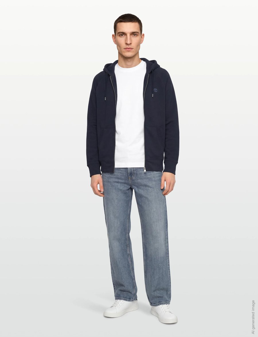 Timberland - EXETER RIVER Loopback Full Zip Hoodie DARK SAPPHIRE/DARK DENIM - kapuzenpullover - dark blue - 0