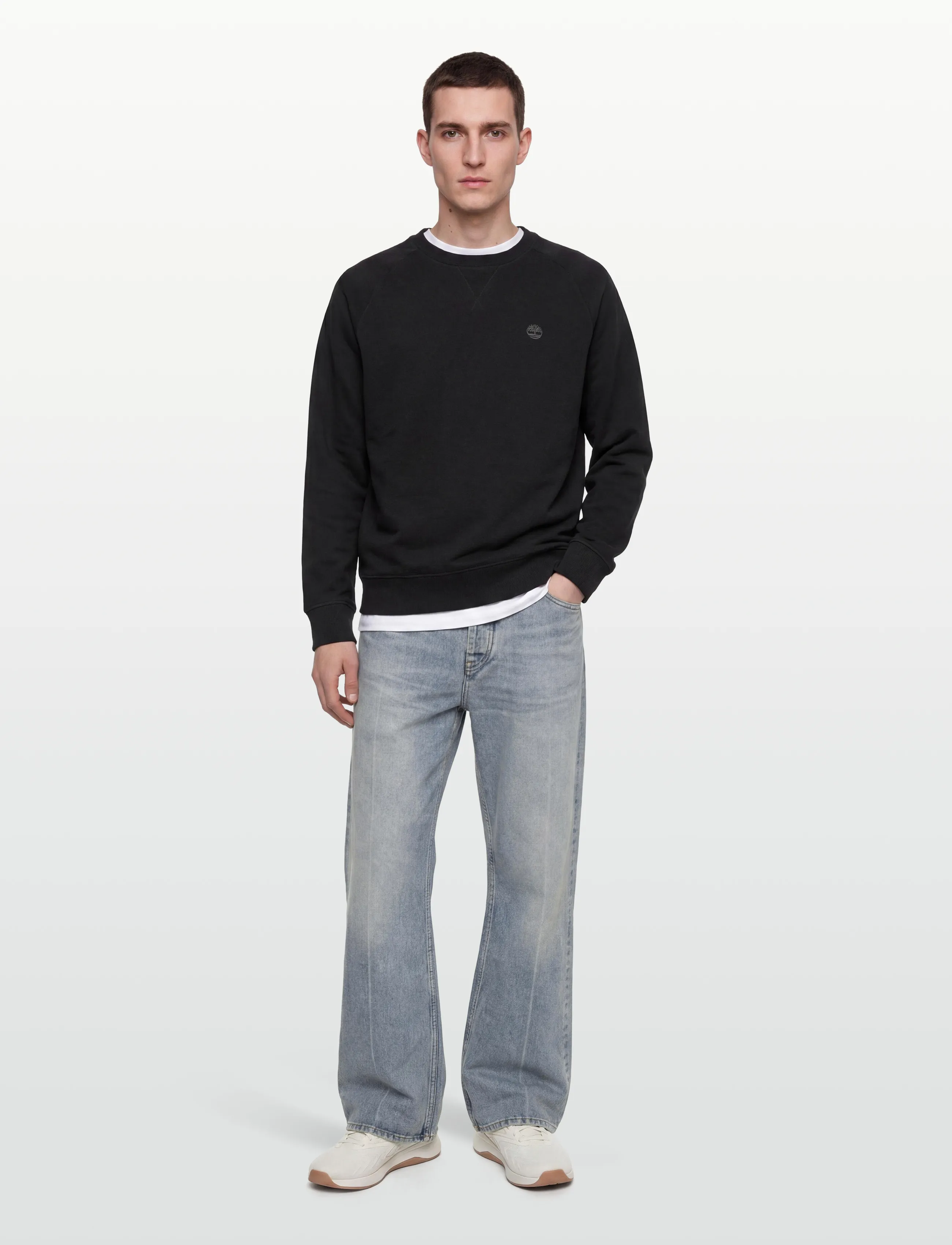 Timberland Exeter River Loopback Crew Neck Sweatshirt Black, XXL, Sweatshirts & Hoodies, Schwarz - Sweatshirts, Männerswear