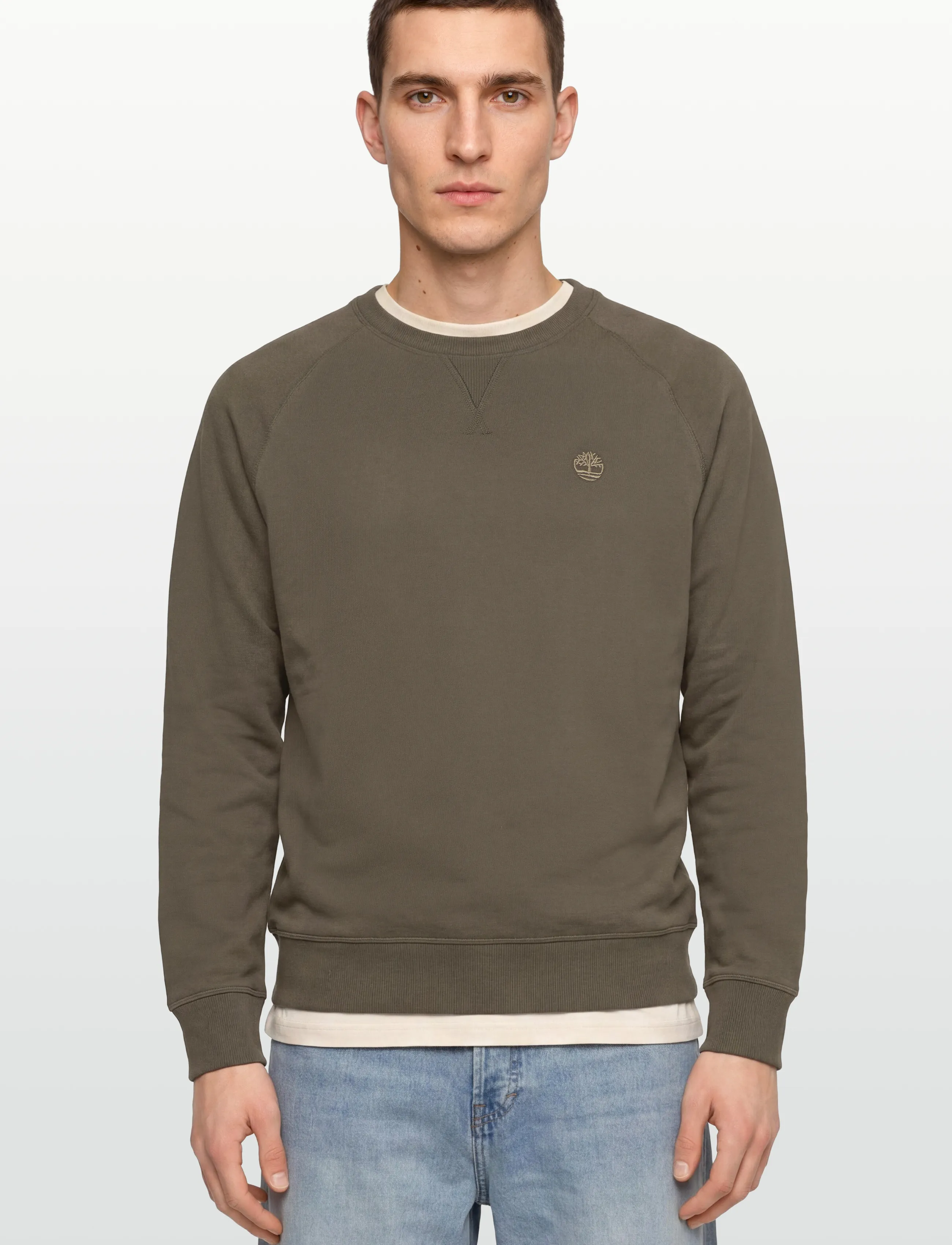 Timberland - EXETER RIVER Loopback Crew Neck Sweatshirt LEAF GREEN-CASSEL EARTH - osta stiili järgi - dark green - 3