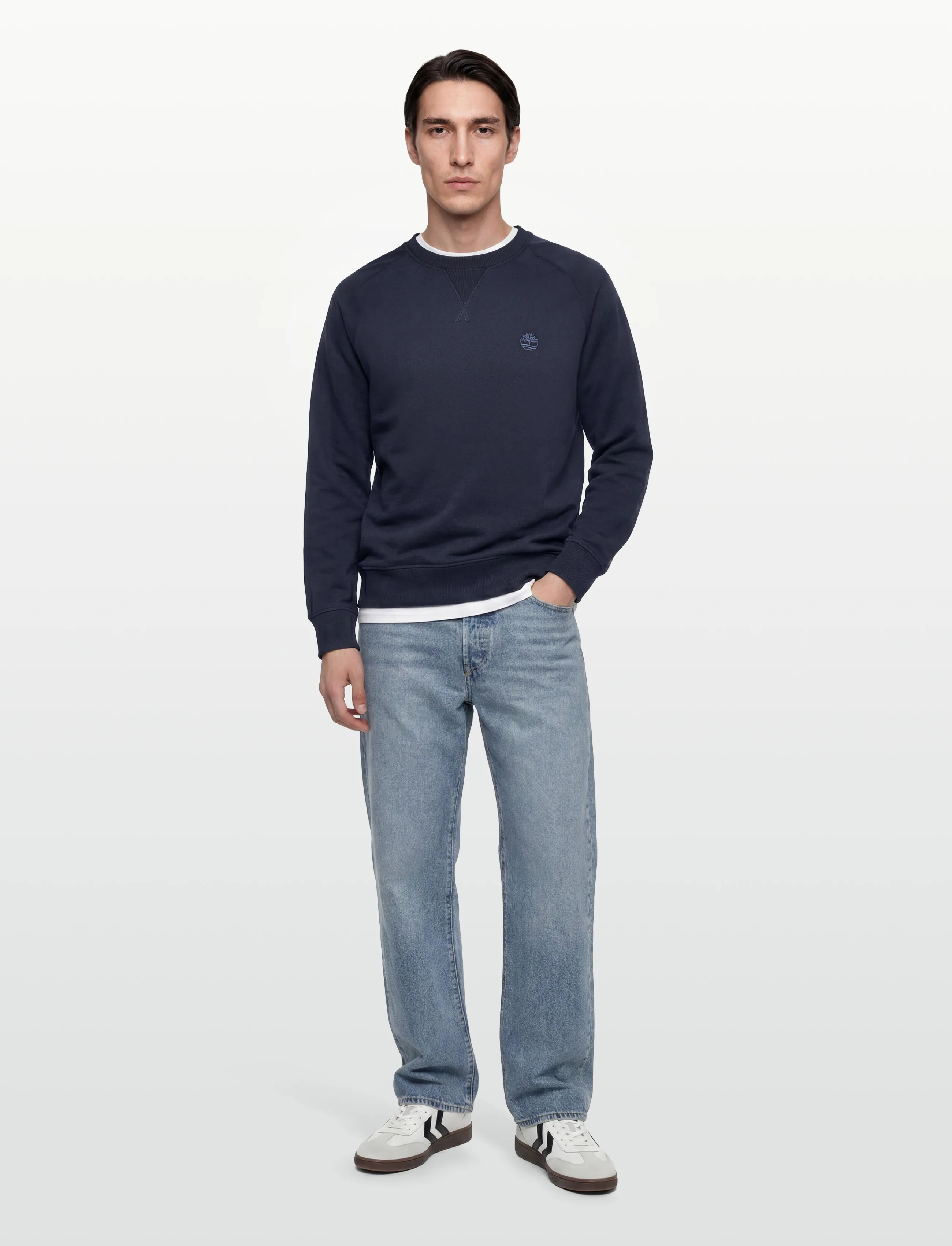 Timberland EXETER RIVER Loopback Crew Neck Sweatshirt DARK SAPPHIRE/DARK DENIM - Kleidung - DARK BLUE / navy