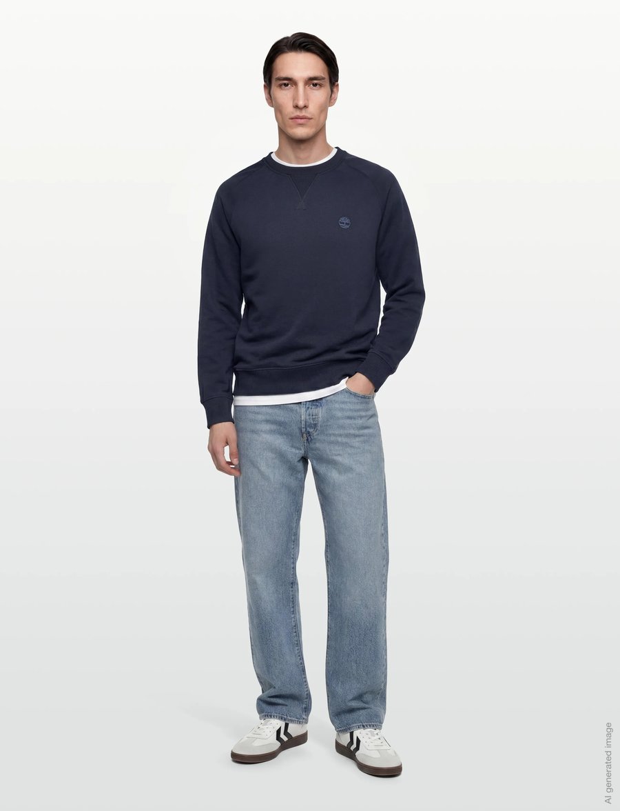 Timberland - EXETER RIVER Loopback Crew Neck Sweatshirt DARK SAPPHIRE/DARK DENIM - shop etter stil - dark blue - 0