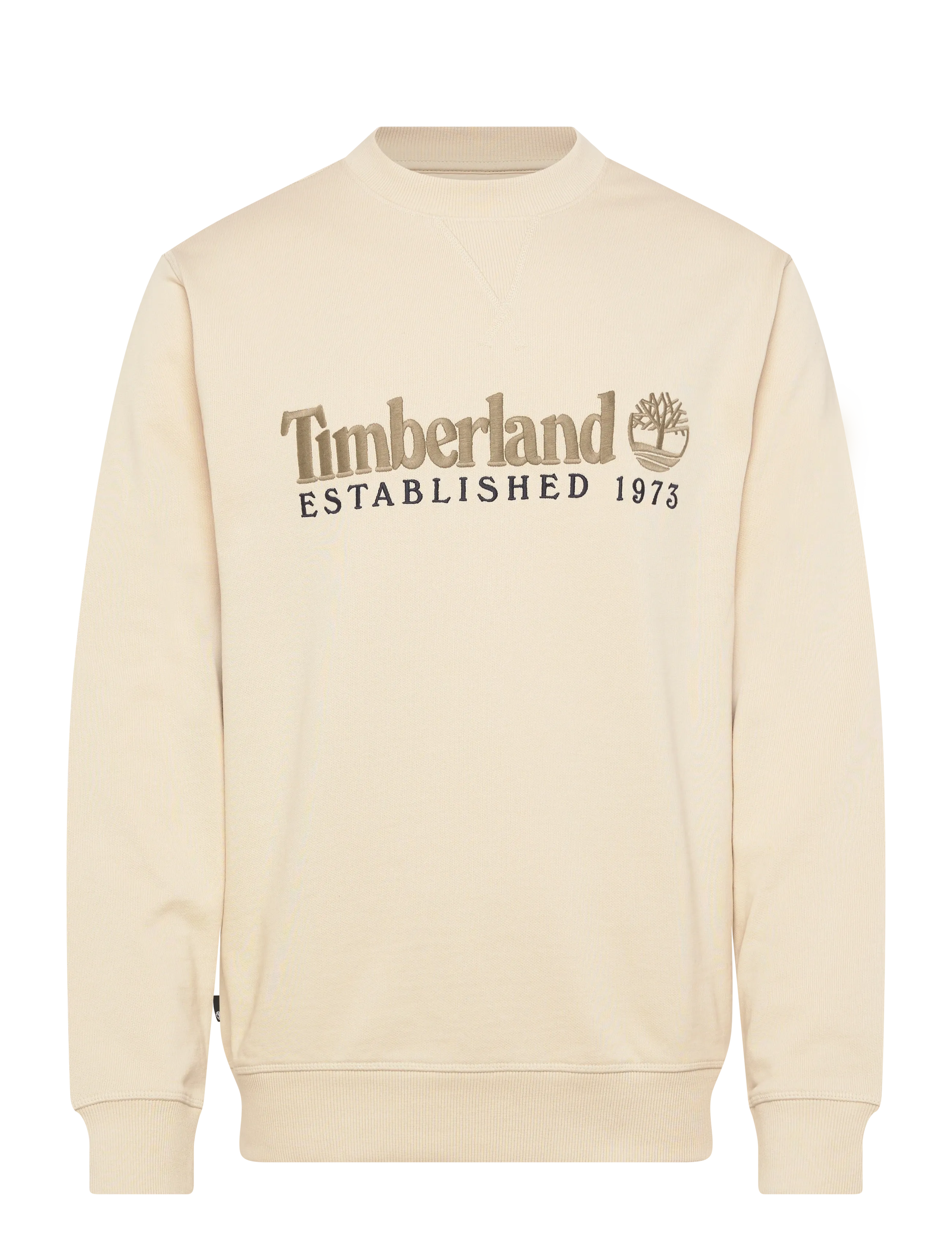 Timberland ESTABLISHED 1973 Embroidered Logo Crew Neck Sweatshirt PUTTY - Tänavastiil - LIGHT BEIGE / cream