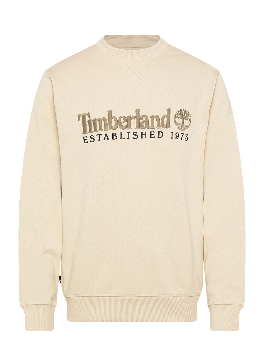 Timberland - ESTABLISHED 1973 Embroidered Logo Crew Neck Sweatshirt PUTTY - sweatshirts - light beige - 1