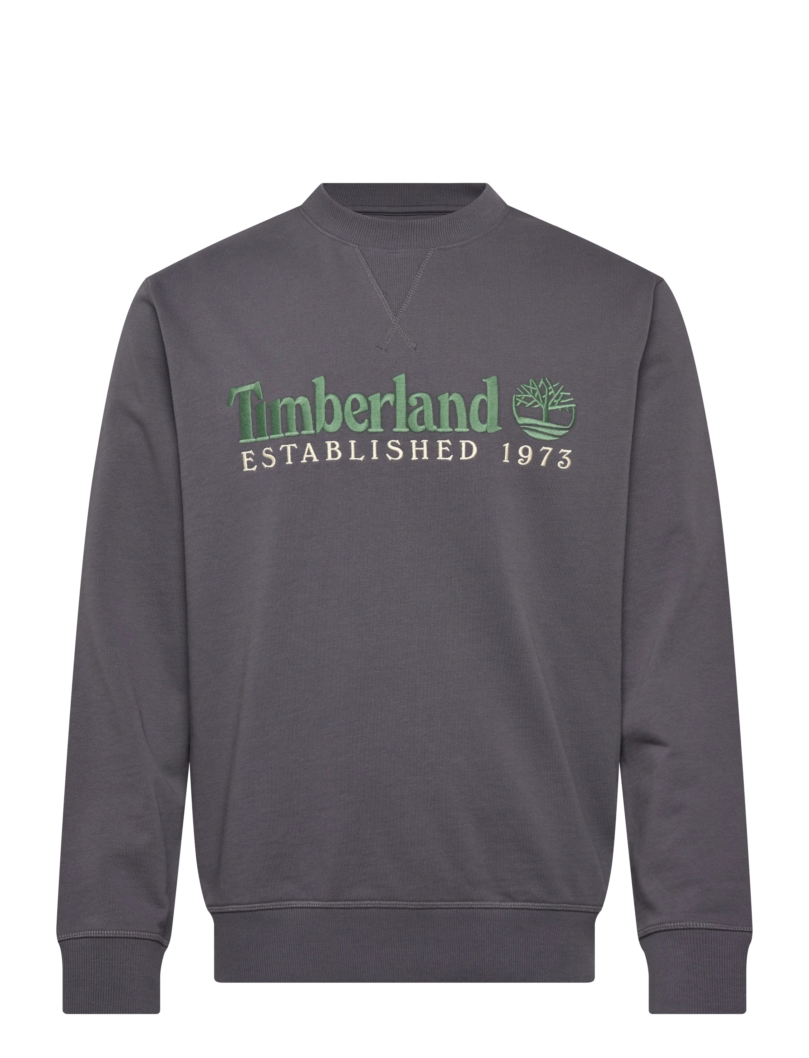 Timberland ESTABLISHED 1973 Embroidered Logo Crew Neck Sweatshirt BLACKENED PEARL - Tänavastiil - DARK GREY / grey