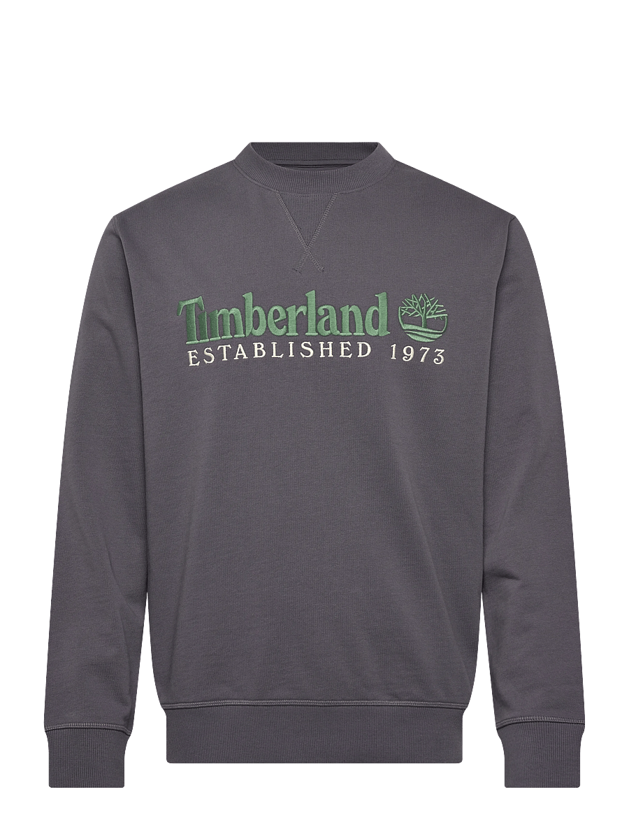 Timberland - ESTABLISHED 1973 Embroidered Logo Crew Neck Sweatshirt BLACKENED PEARL - shop by style - dark grey - 1