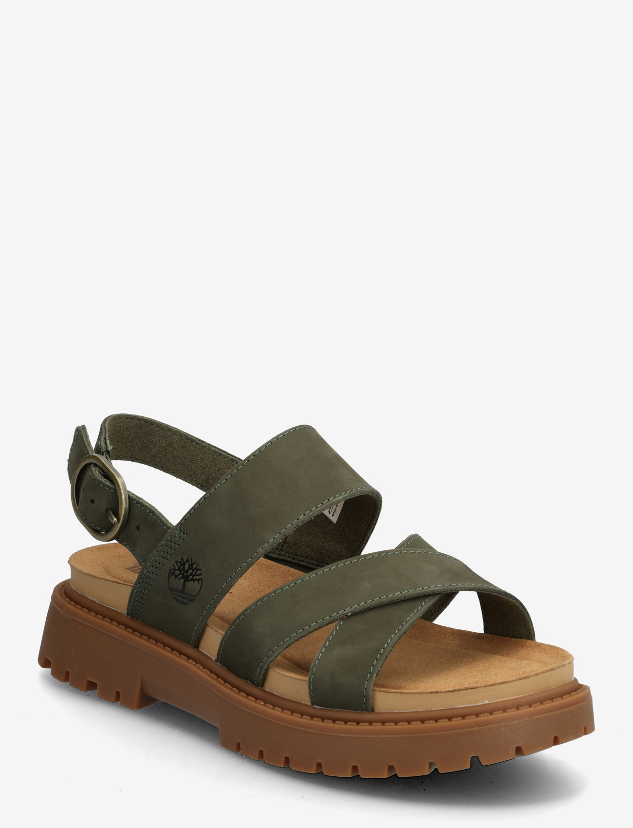 Timberland - Clairemont Way BACKSTRAP SANDAL DARK GREEN NUBUCK - plateau-sandalen - dark green - 0