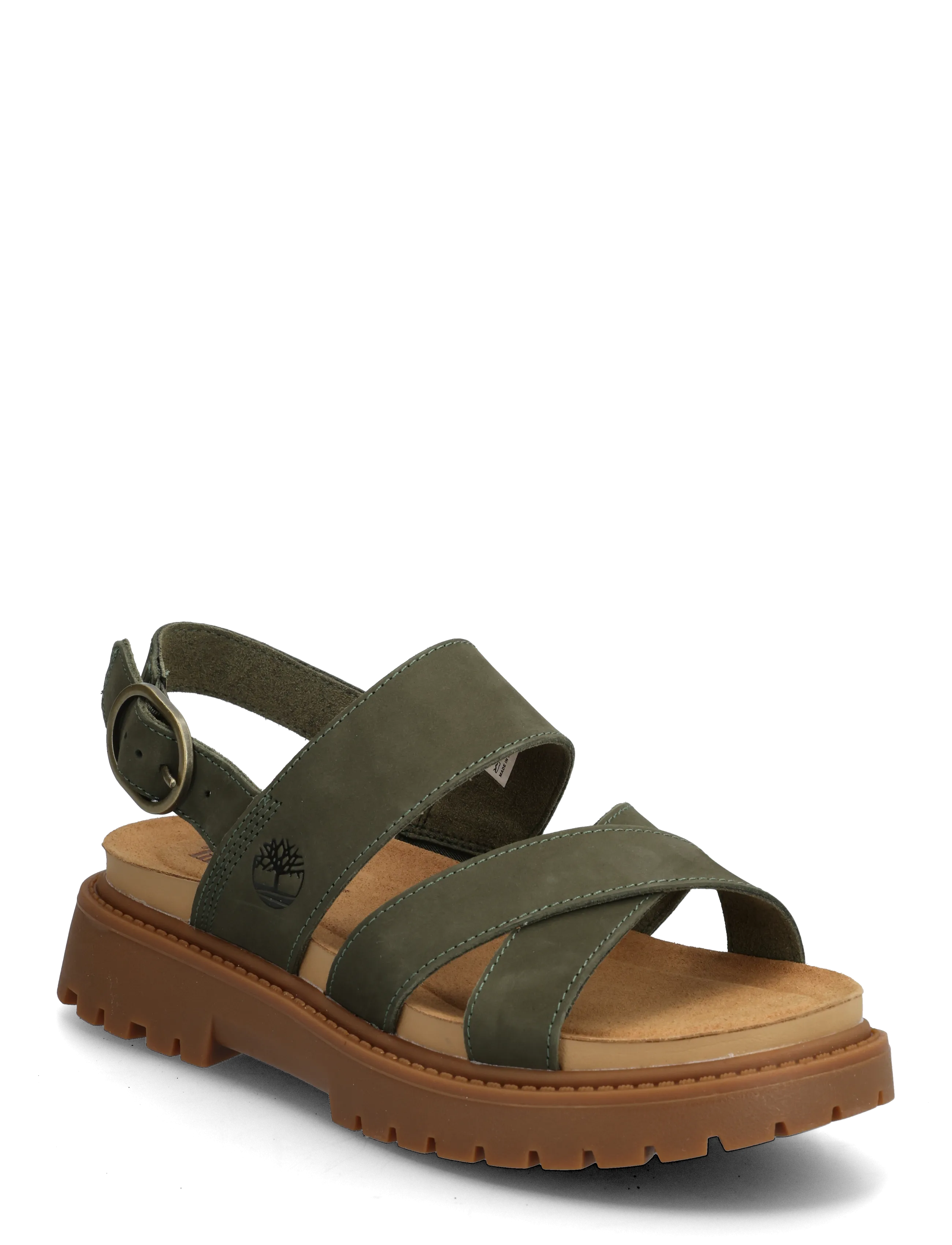Timberland Clairemont Way BACKSTRAP SANDAL DARK GREEN NUBUCK - Sandalen - DARK GREEN / khaki/green