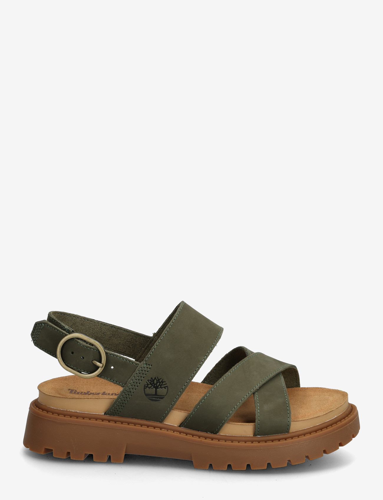 Timberland - Clairemont Way BACKSTRAP SANDAL DARK GREEN NUBUCK - plateau-sandalen - dark green - 1