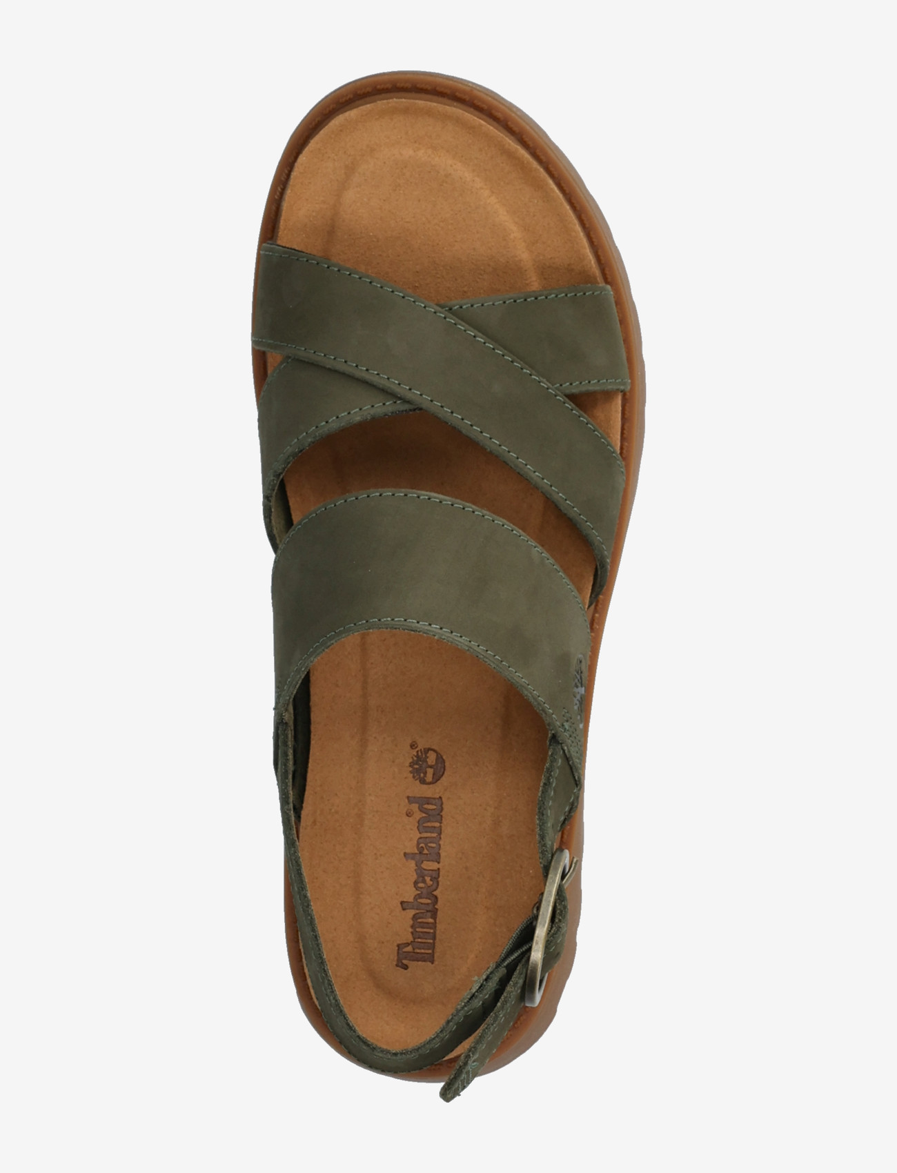 Timberland - Clairemont Way BACKSTRAP SANDAL DARK GREEN NUBUCK - plateau-sandalen - dark green - 3