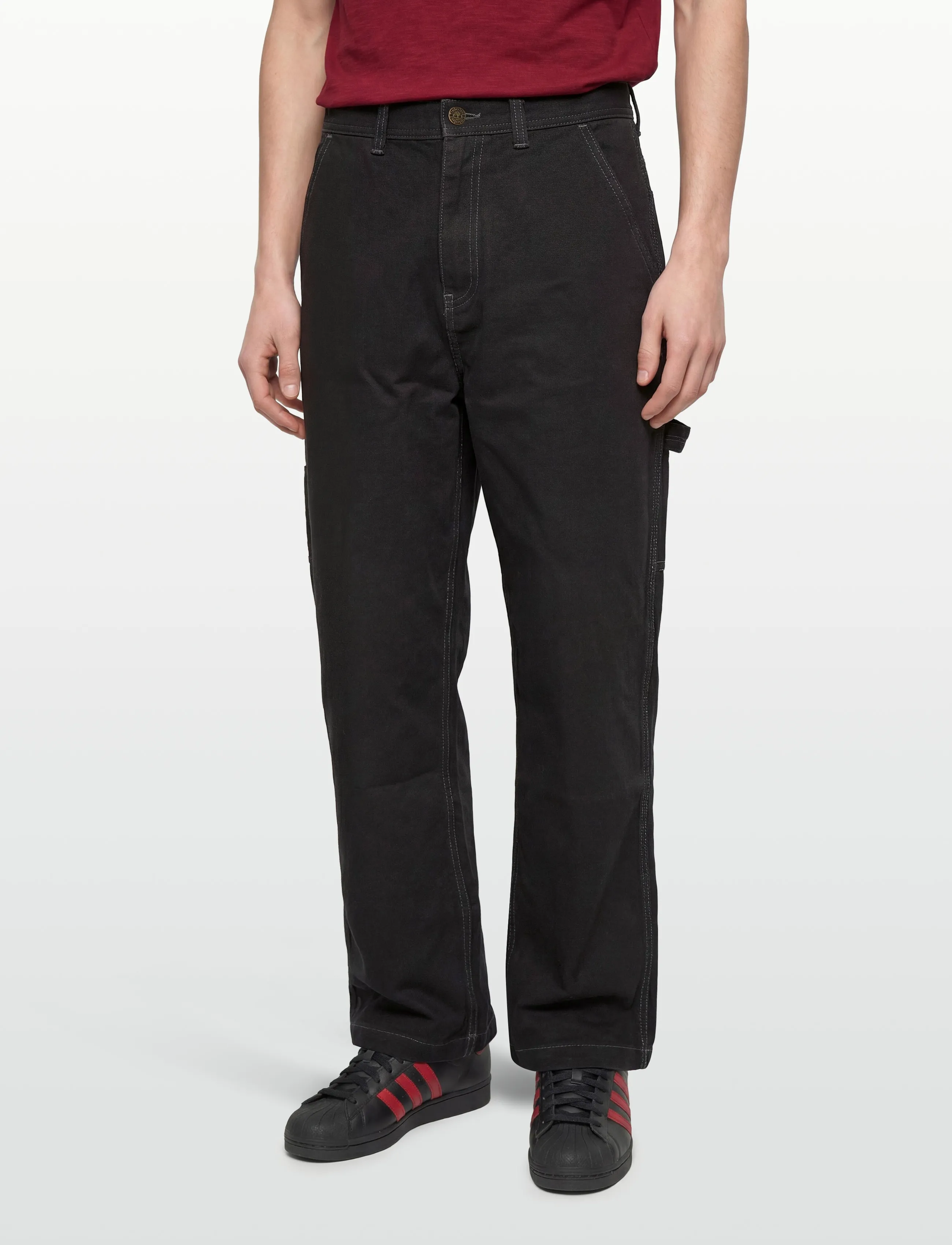 Timberland - Washed Duck Canvas Carpenter Pant BLACK - casual - black - 3