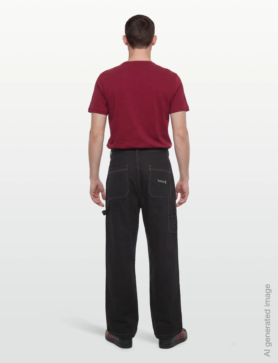 Timberland - Washed Duck Canvas Carpenter Pant BLACK - freizeithosen - black - 4