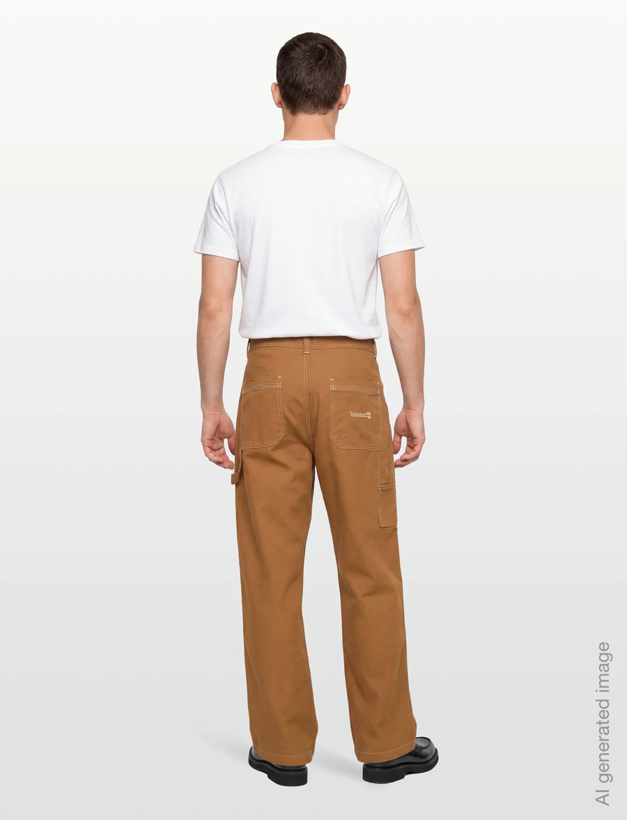 Timberland - Washed Duck Canvas Carpenter Pant DARK WHEAT BOOT - cargohosen - dark brown - 4