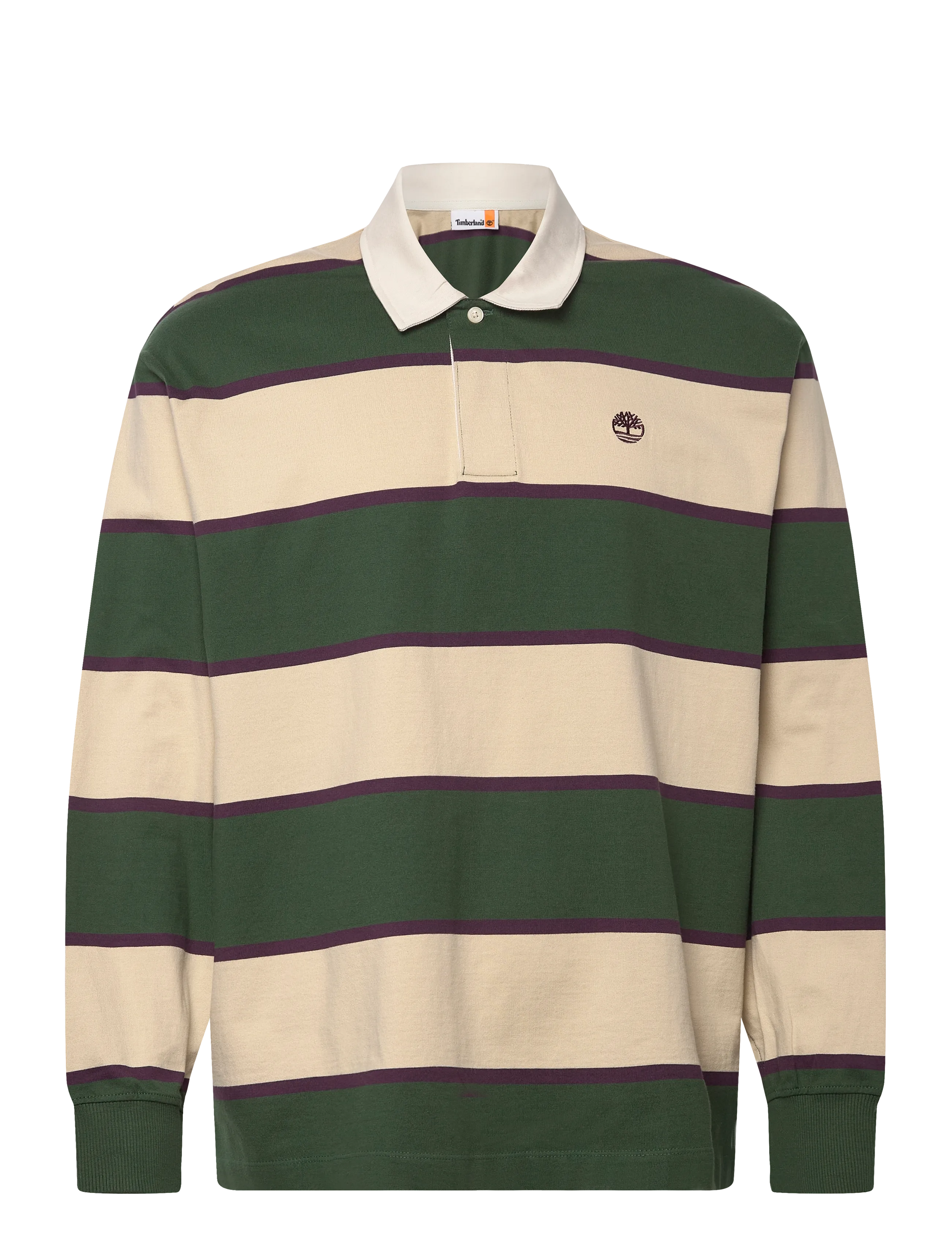 Timberland Rugby Polo Shirt Pineneedle / Putty, XL, Sport Polos, Grün - Long-sleeved Männerswear
