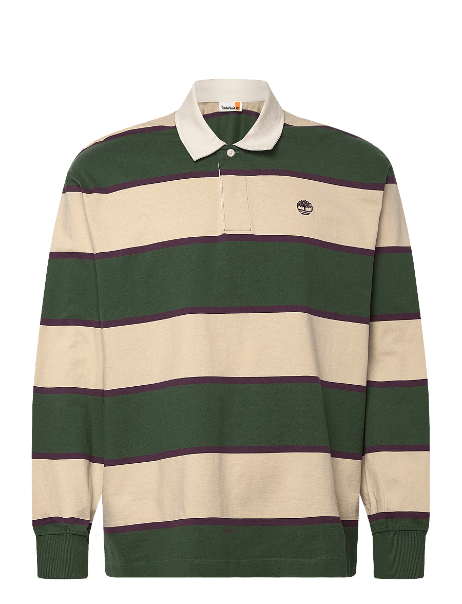 Timberland - Rugby Polo Shirt PINENEEDLE / PUTTY - polos - misc - 0