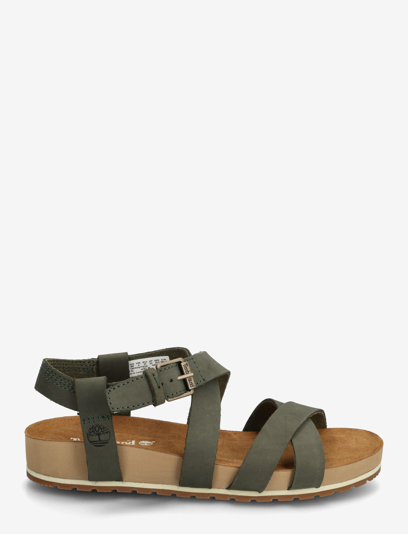 Timberland - Malibu Waves BACKSTRAP SANDAL DARK GREEN NUBUCK - platformsandaler - dark green - 1