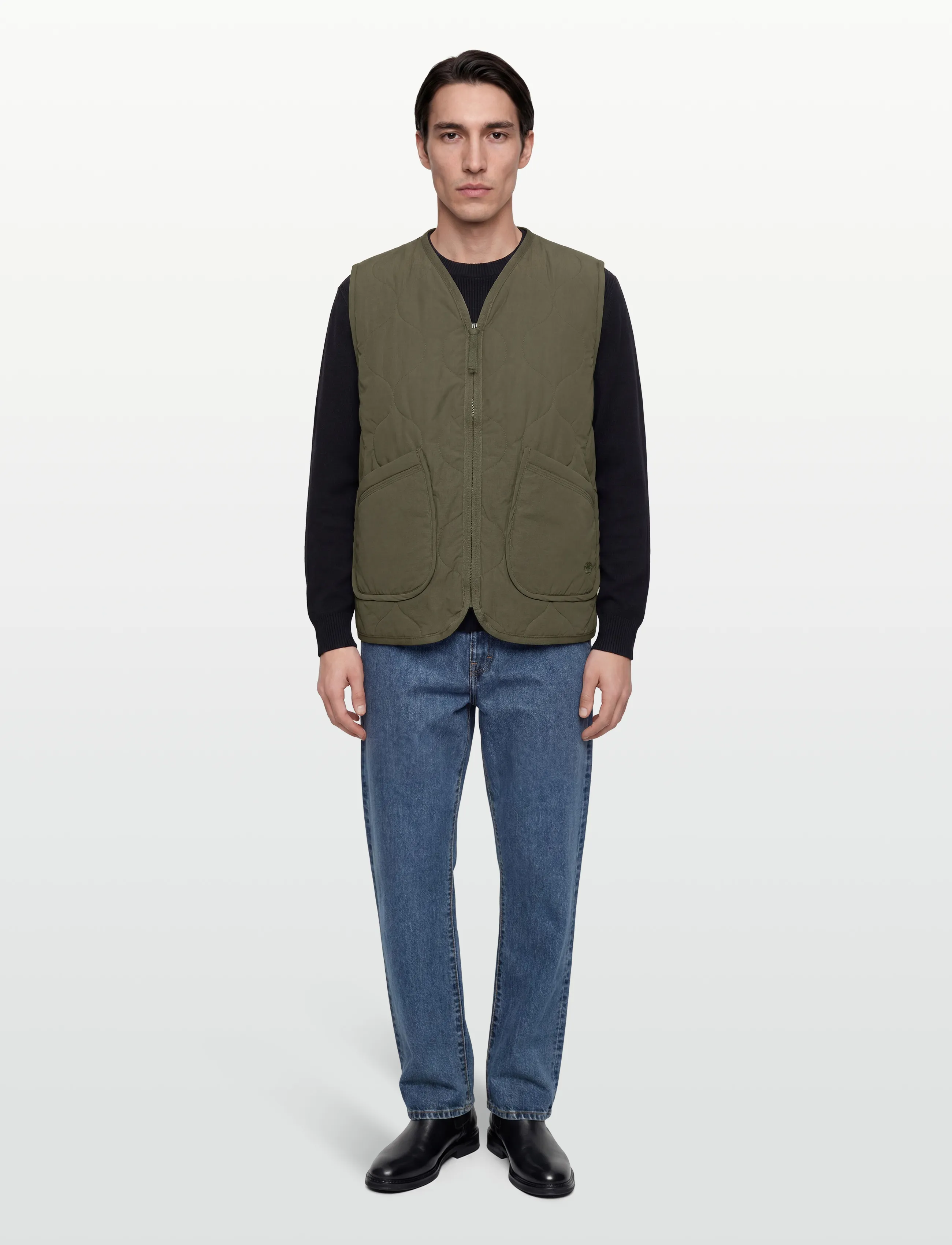 Timberland Quilted Vest Leaf Green, M, Khaki green, Overtøj > Veste, Herre