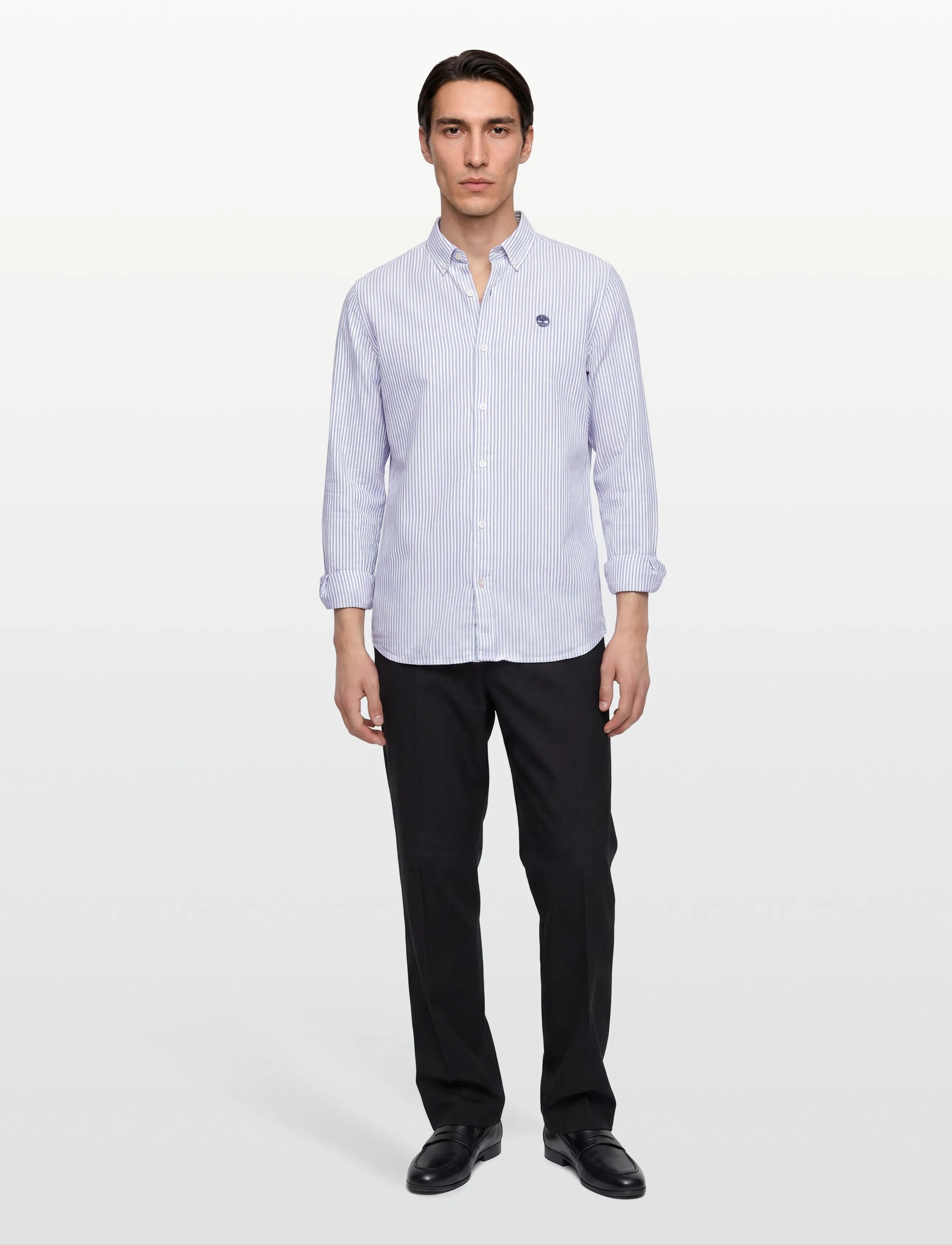Timberland Mill Brook Linen Striped Shirt (Regular) Stone Wash Yd, XXL, Shirts, Weiß - Casual Männerswear