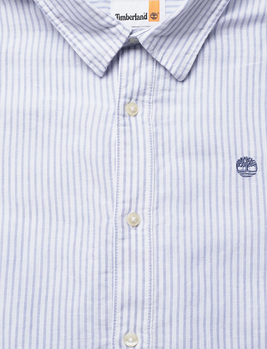 Timberland - MILL BROOK Linen Striped Shirt (Regular) STONE WASH YD - gestreepte overhemden - medium blue - 5