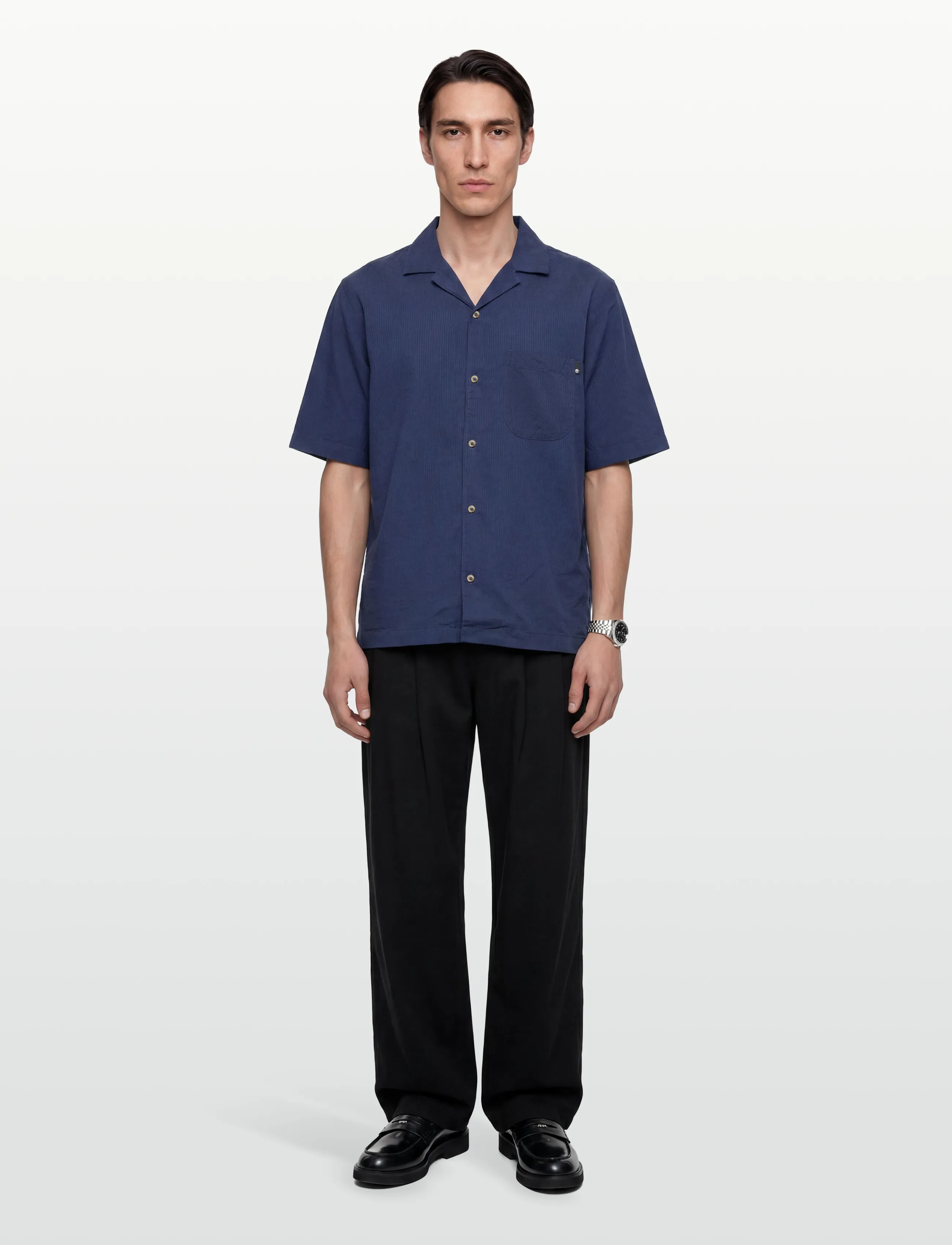 Timberland SS Seersucker Resort Shirt OCEANA YD - Shirts - DARK BLUE / navy