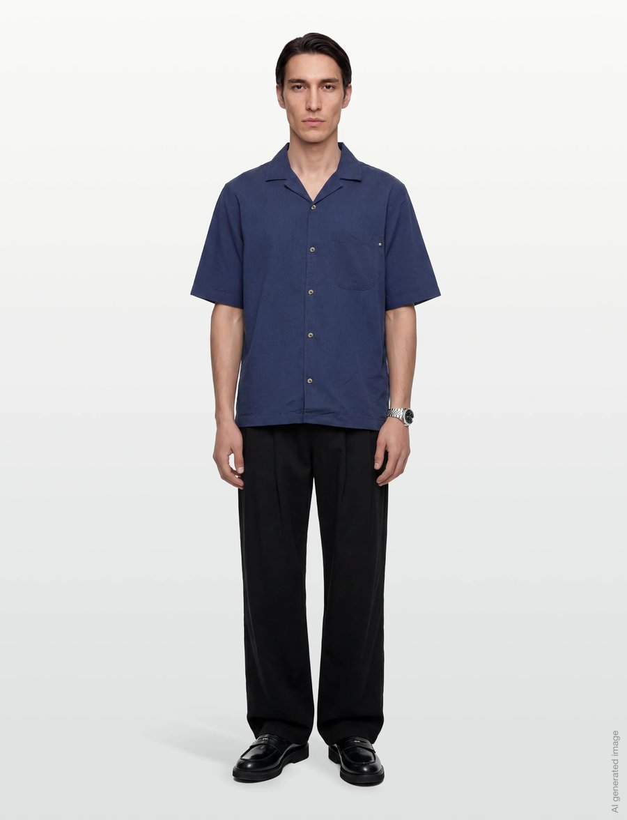 Timberland - SS Seersucker Resort Shirt OCEANA YD - casual overhemden - dark blue - 0
